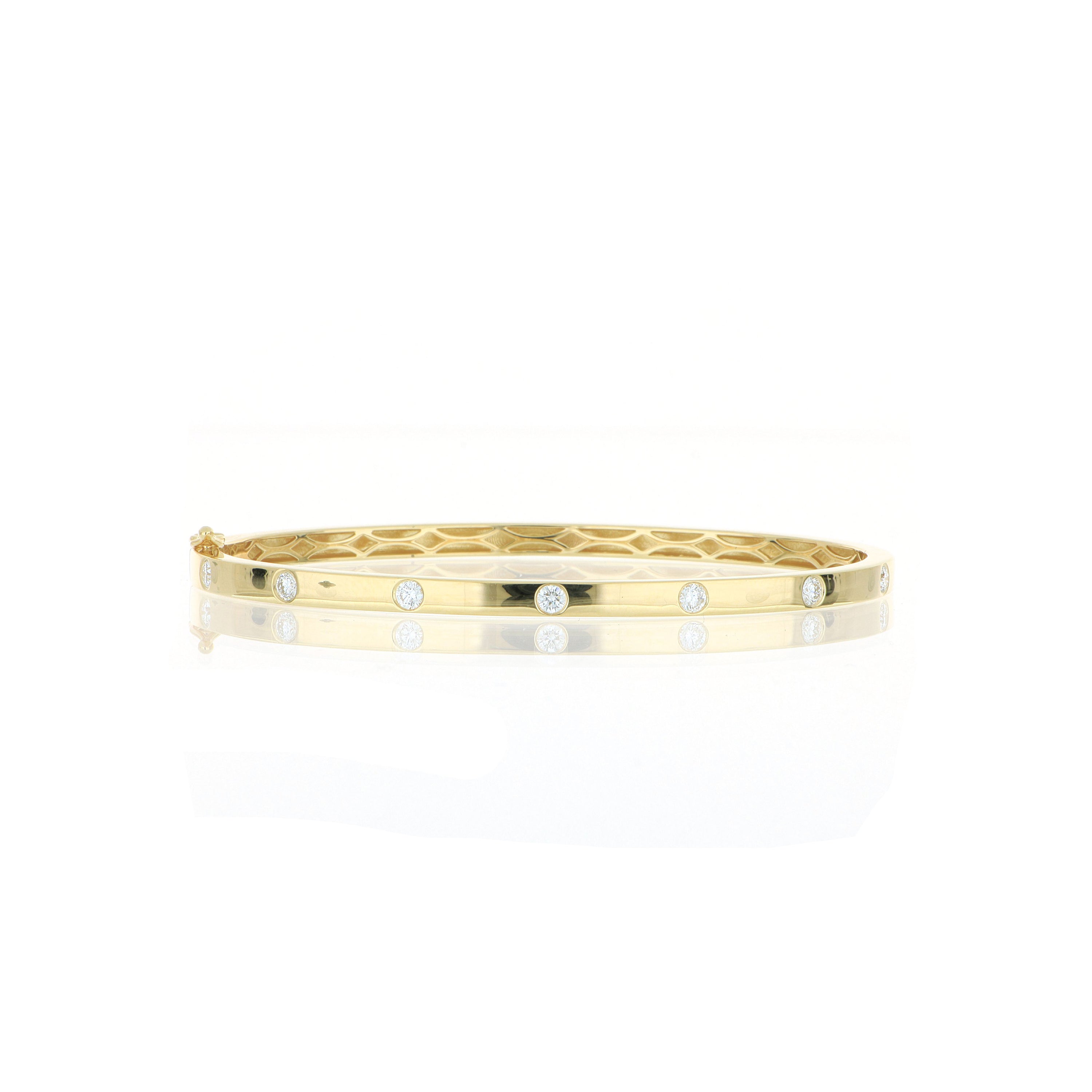 18k Yellow Gold Diamond Bangle Bracelet