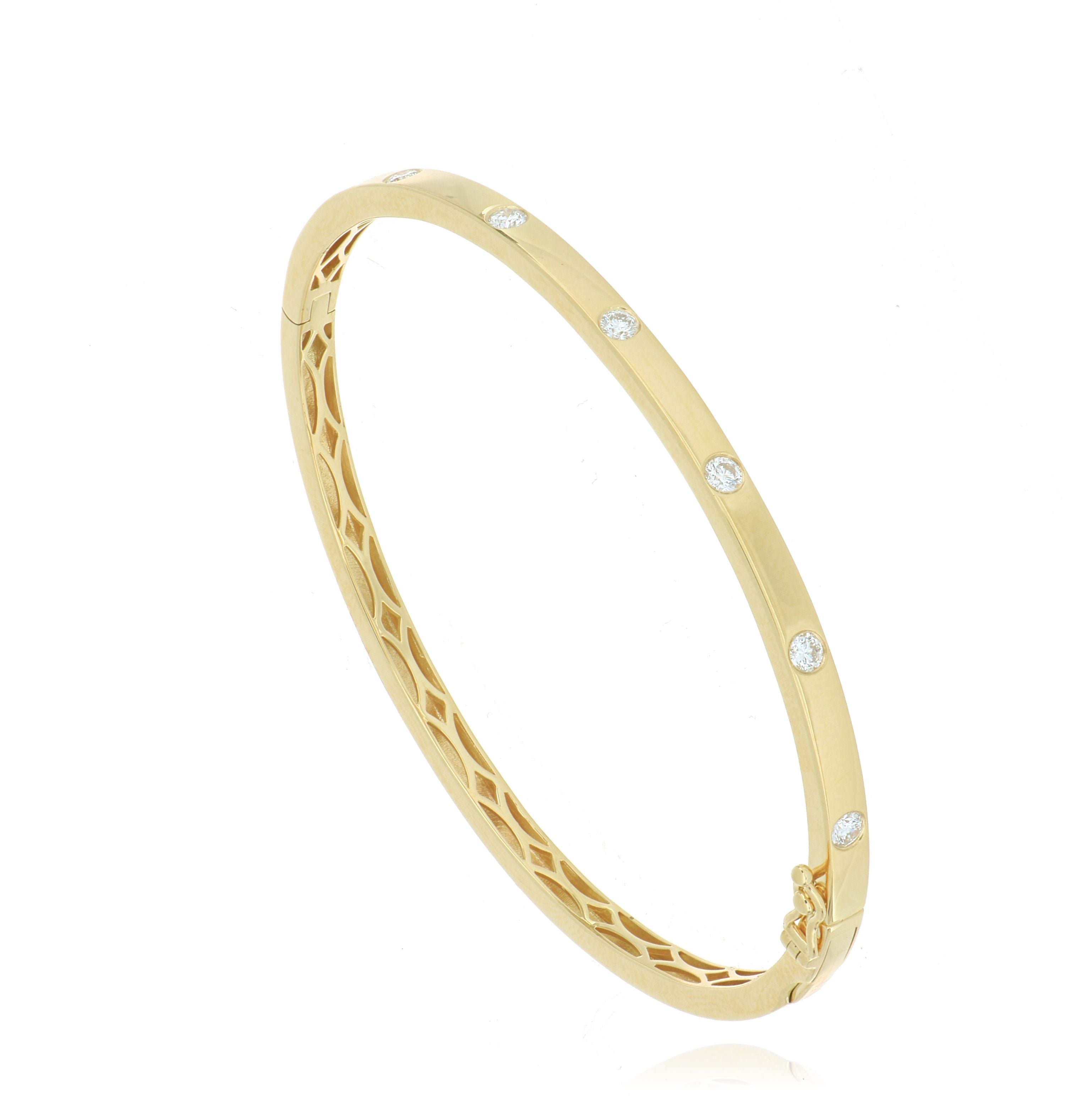 18k Yellow Gold Diamond Bangle Bracelet