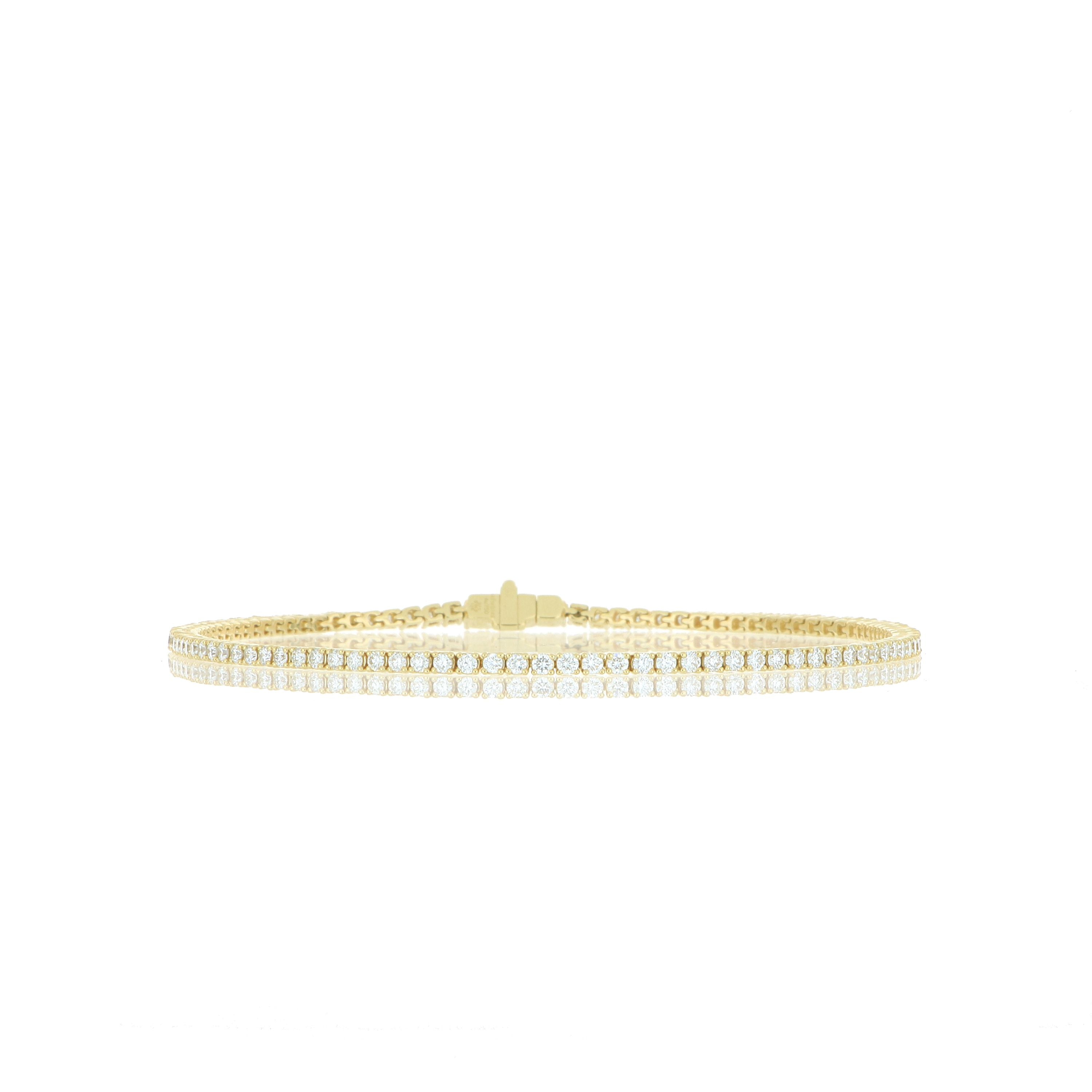 18k Yellow Gold Classic 4 Prong Diamond Tennis Bracelet