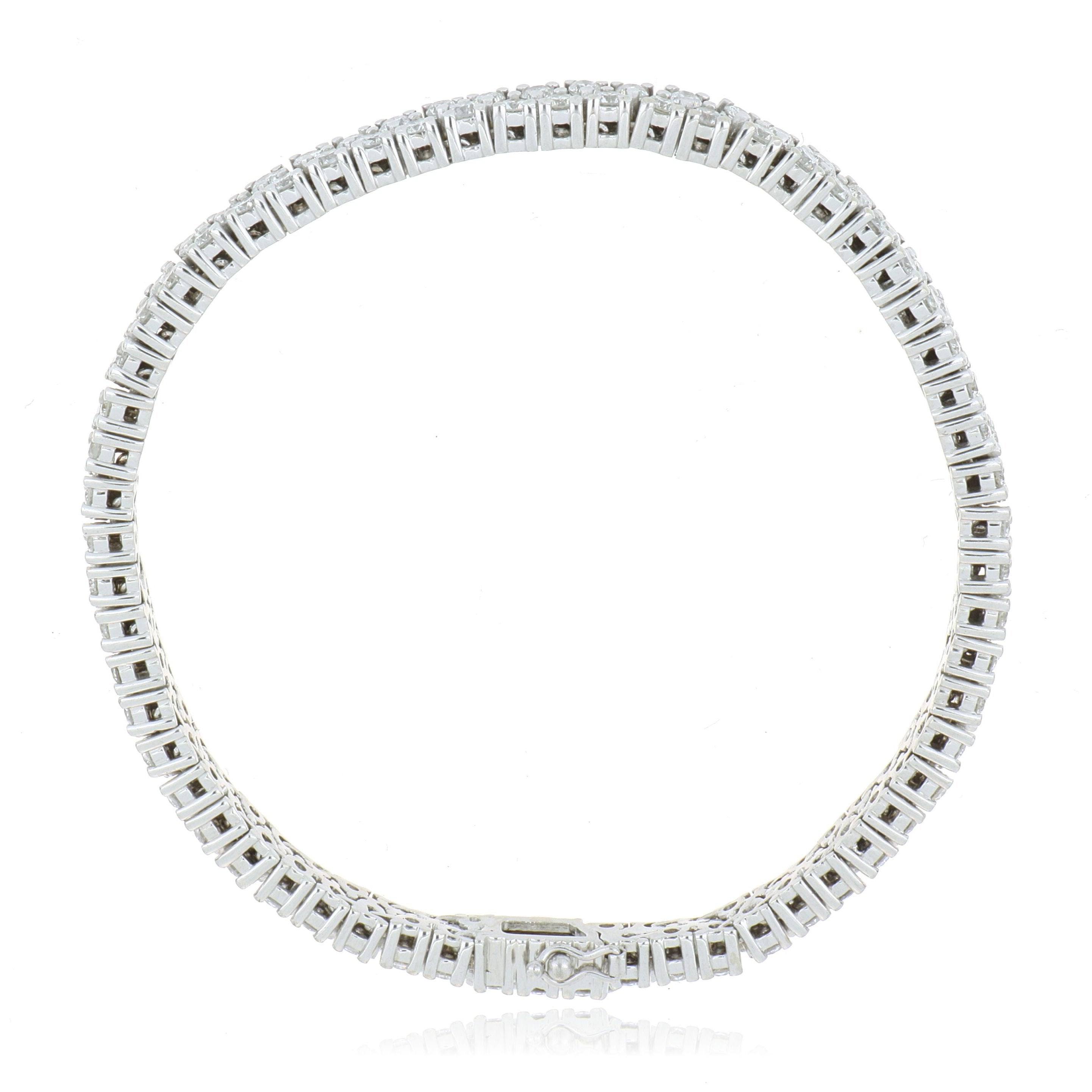 14k White Gold Double Row Diamond Bracelet