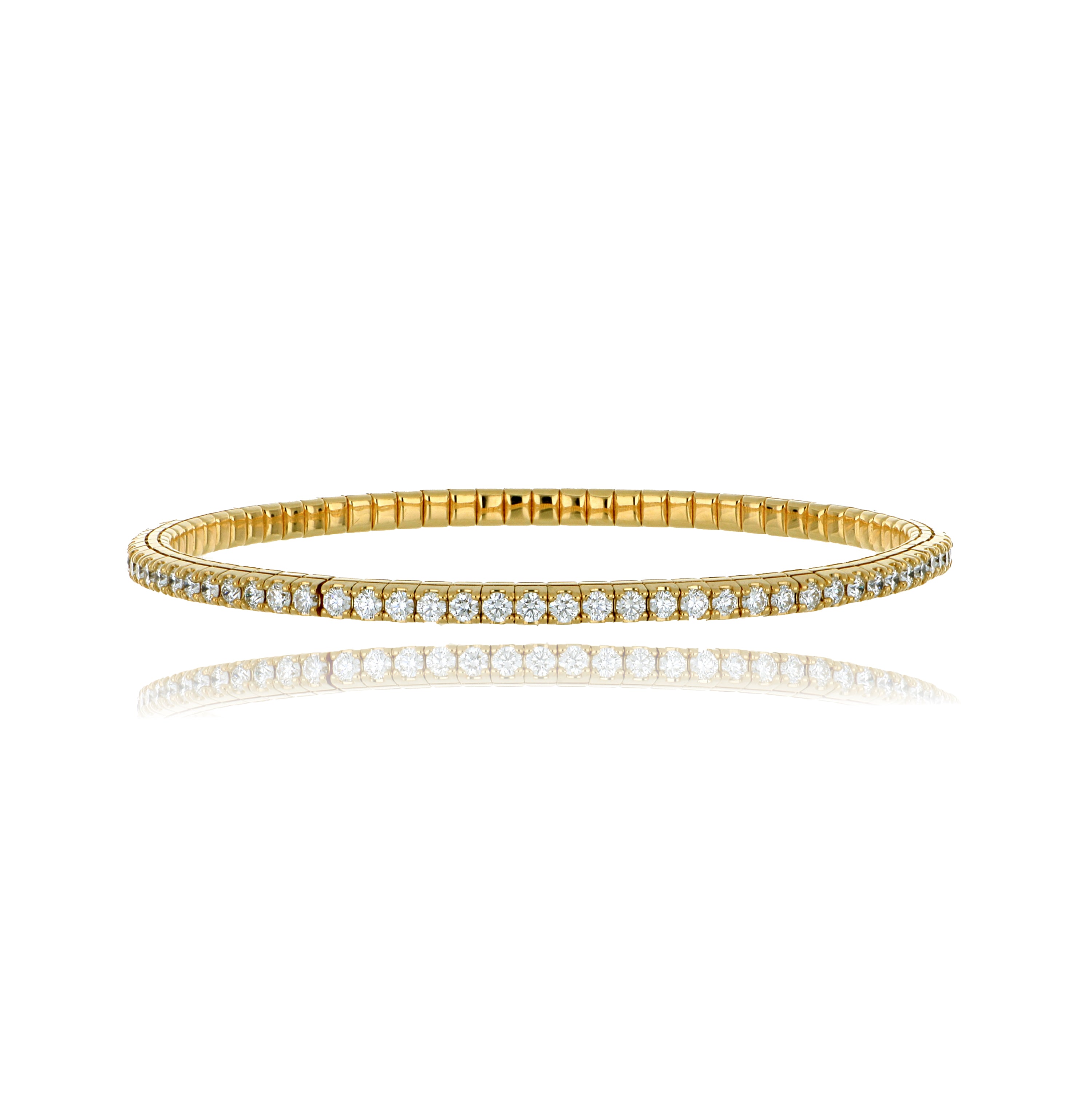 18k Yellow Gold Diamond Stretch Bangle