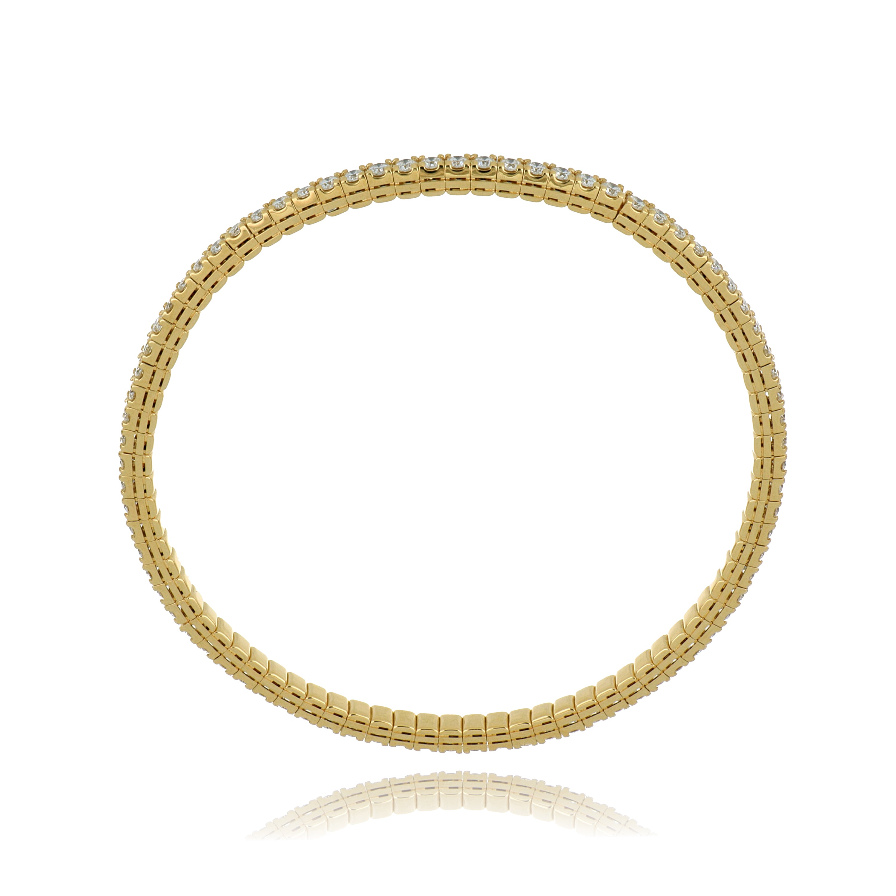 18k Yellow Gold Diamond Stretch Bangle