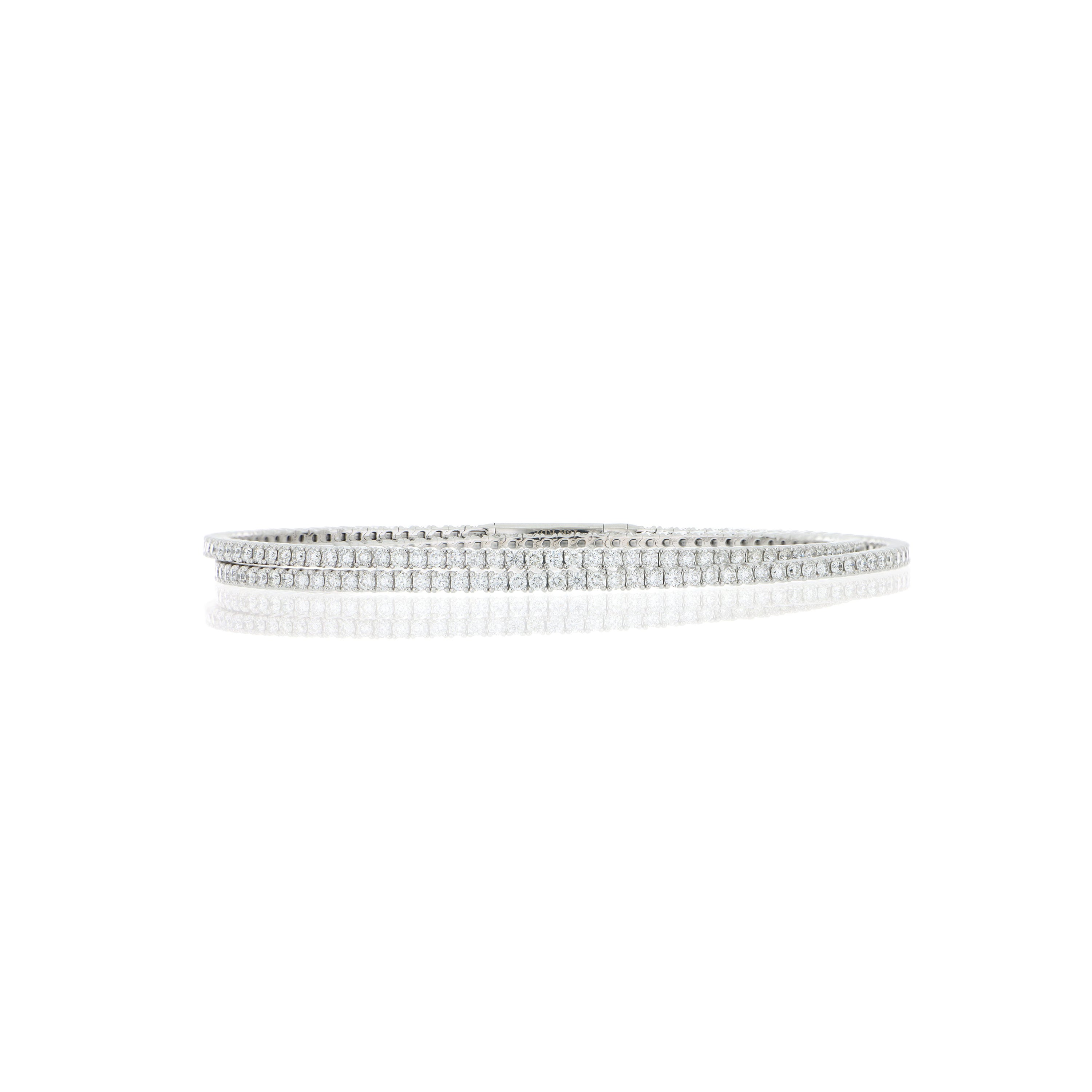 18k White Gold Wrap Around Diamond Tennis Bracelet