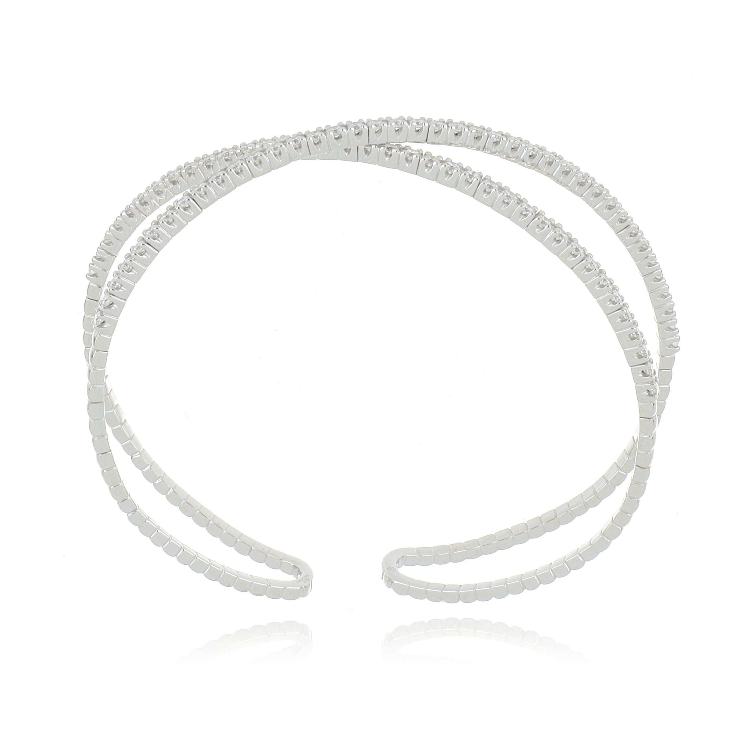 18k White Gold Diamond Cuff Bracelet