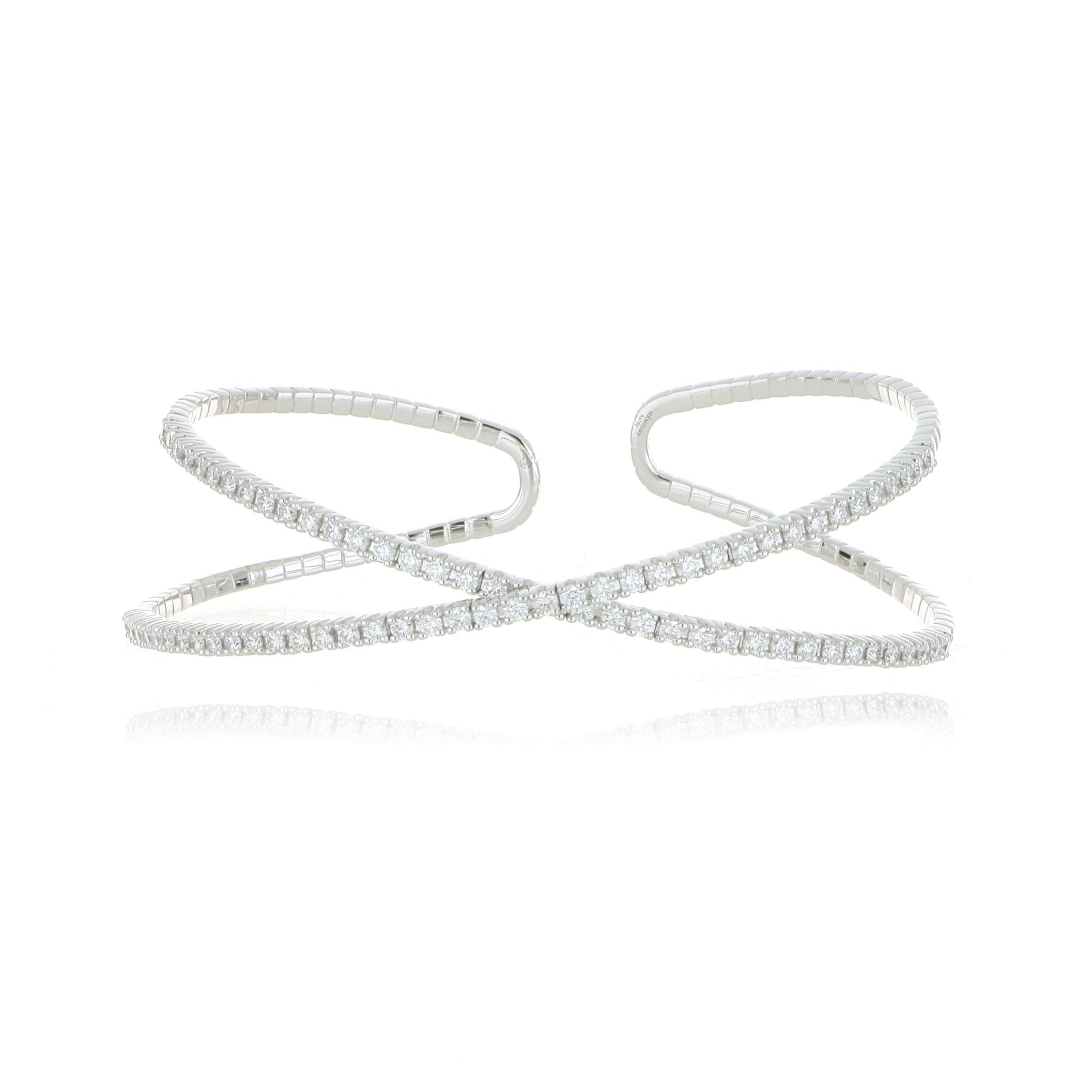 18k White Gold Diamond Cuff Bracelet
