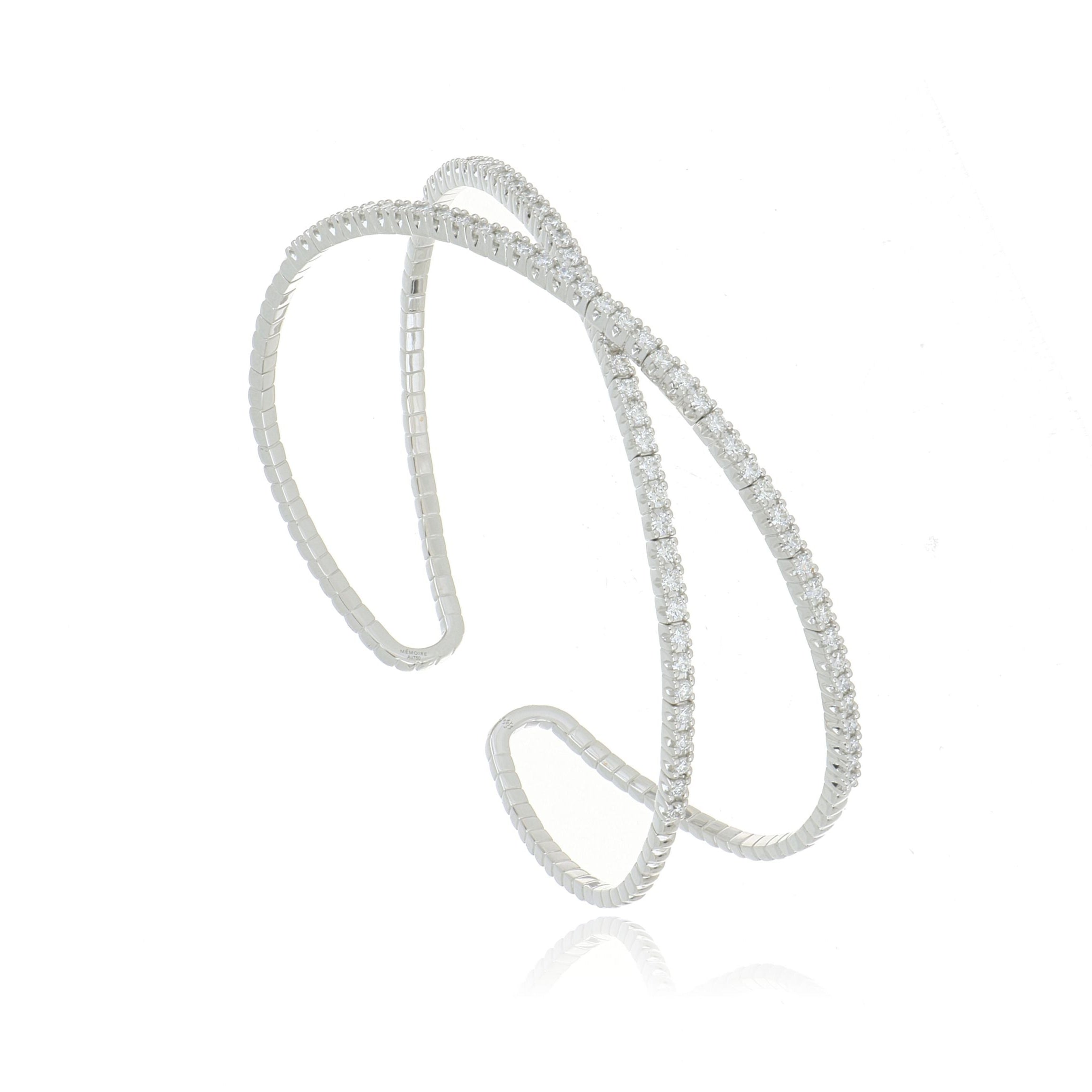18k White Gold Diamond Cuff Bracelet