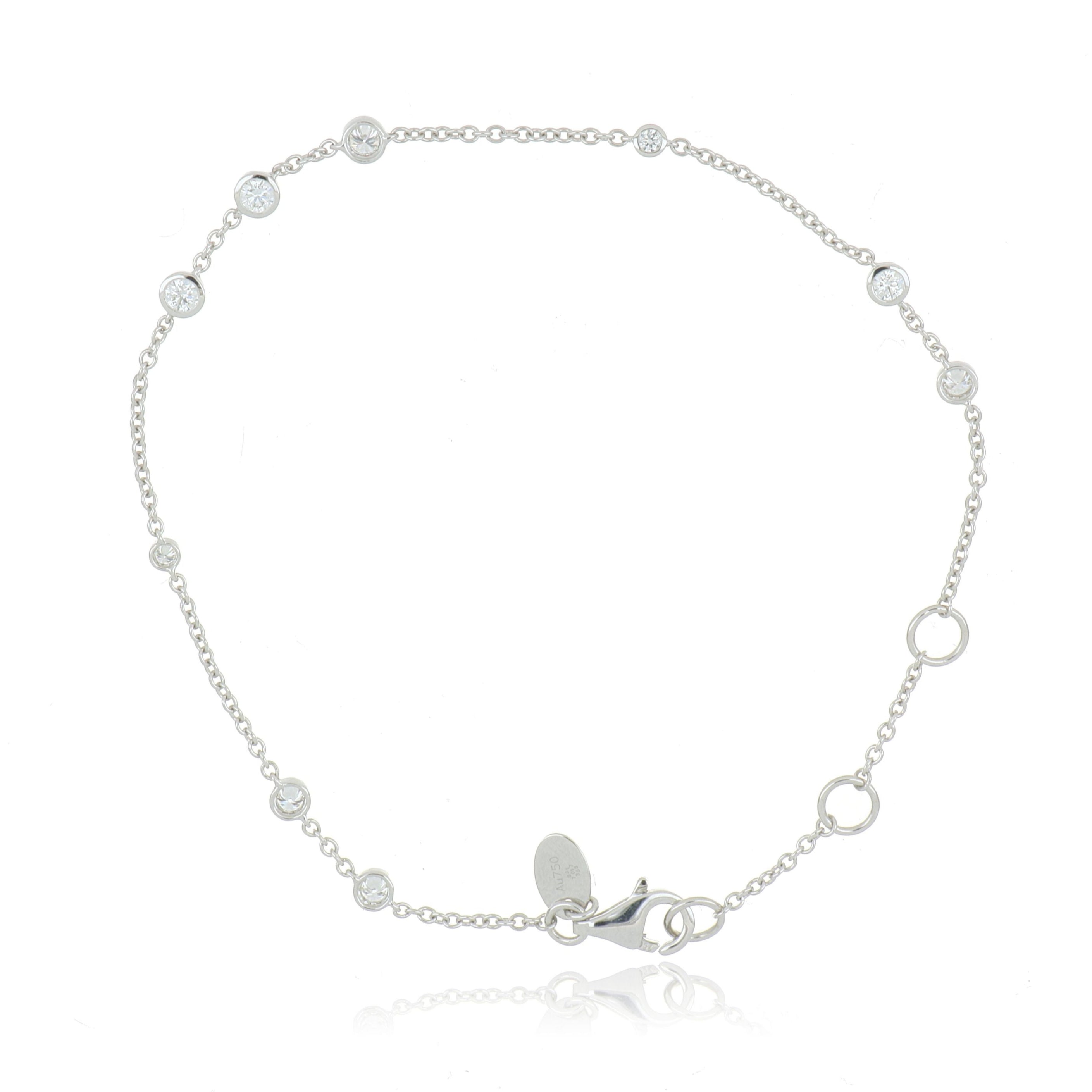 18k White Gold Diamond Cascade Bracelet