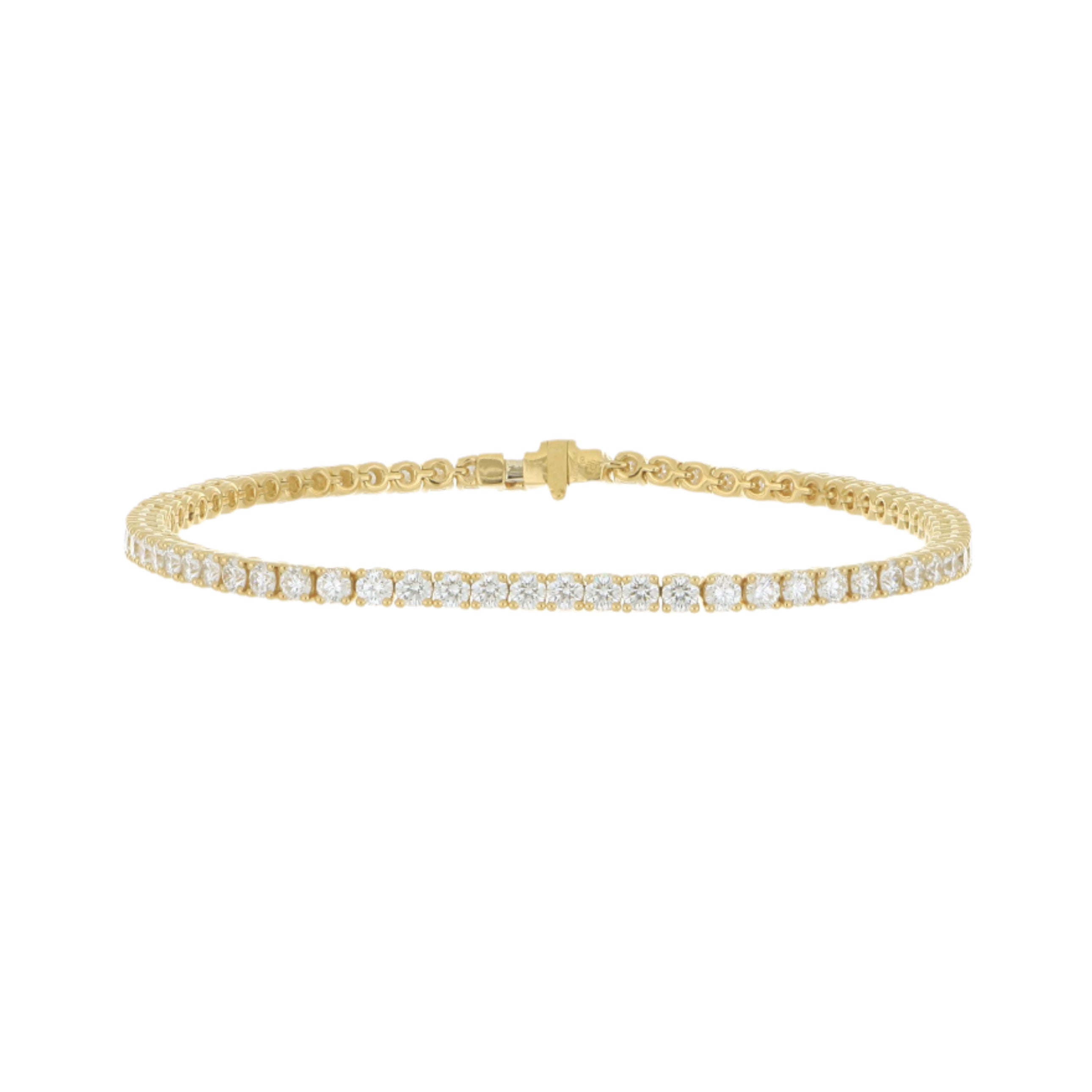 18k Yellow Gold Diamond Tennis Bracelet