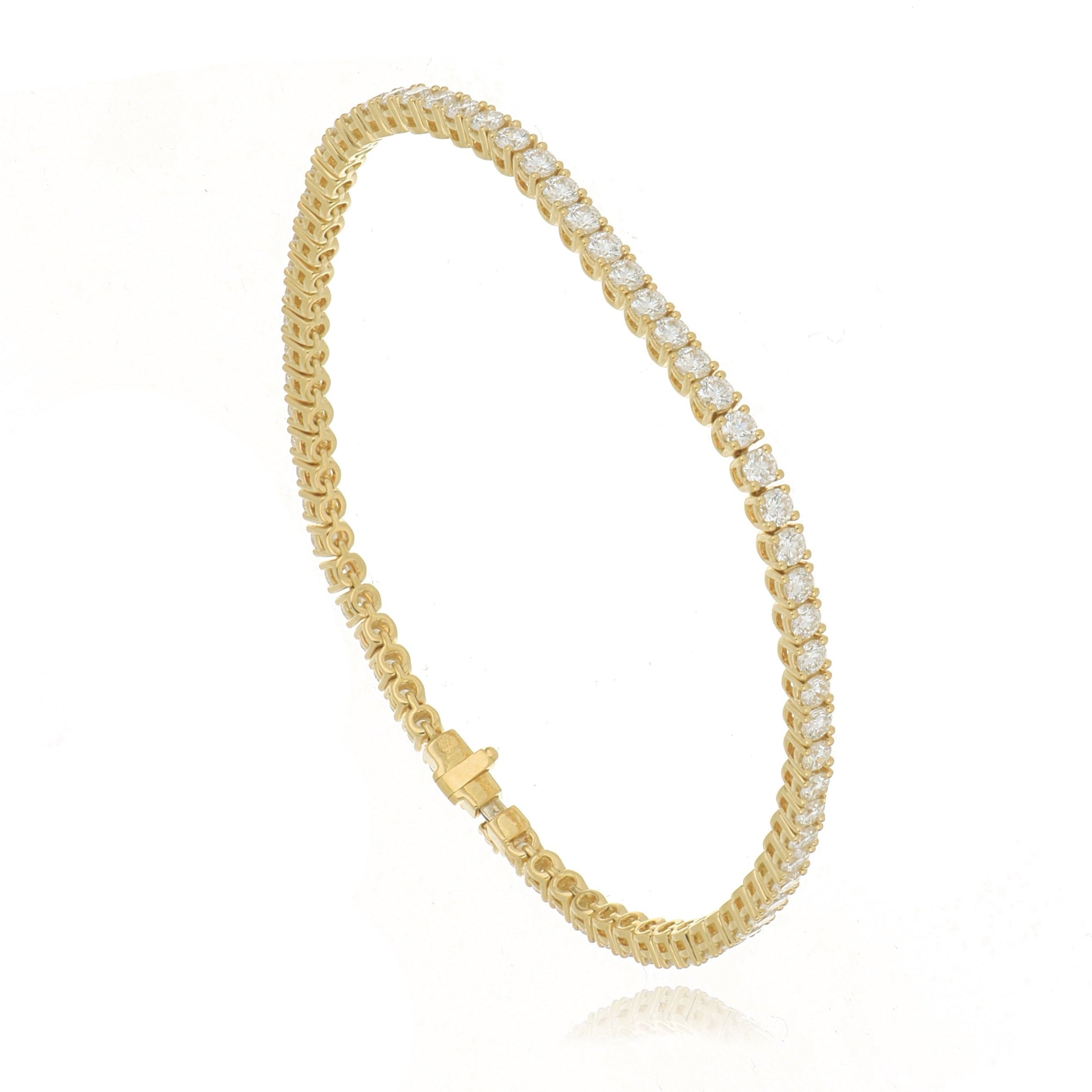 18k Yellow Gold Diamond Tennis Bracelet