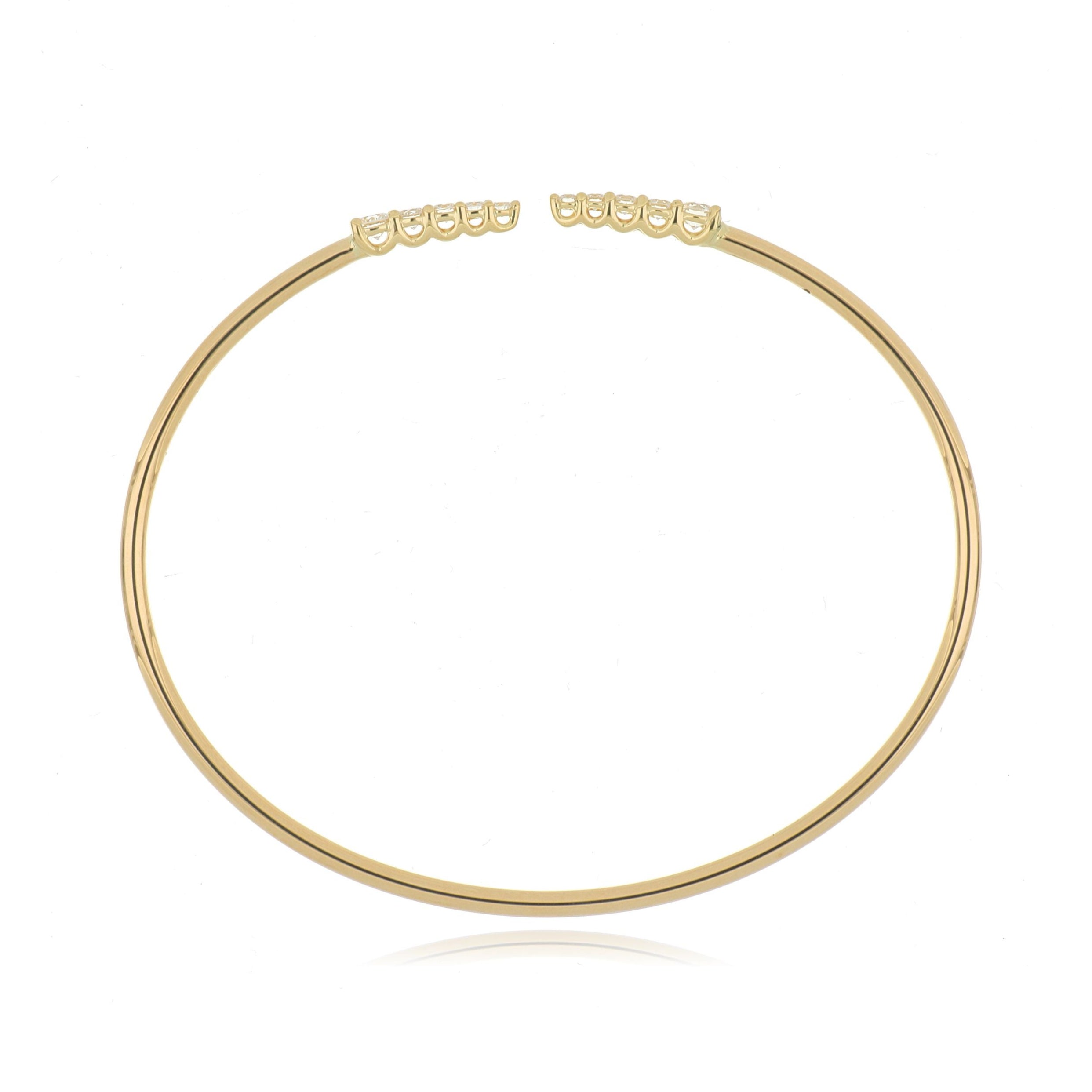 18k Yellow Gold Diamond Identity Bangle Bracelet