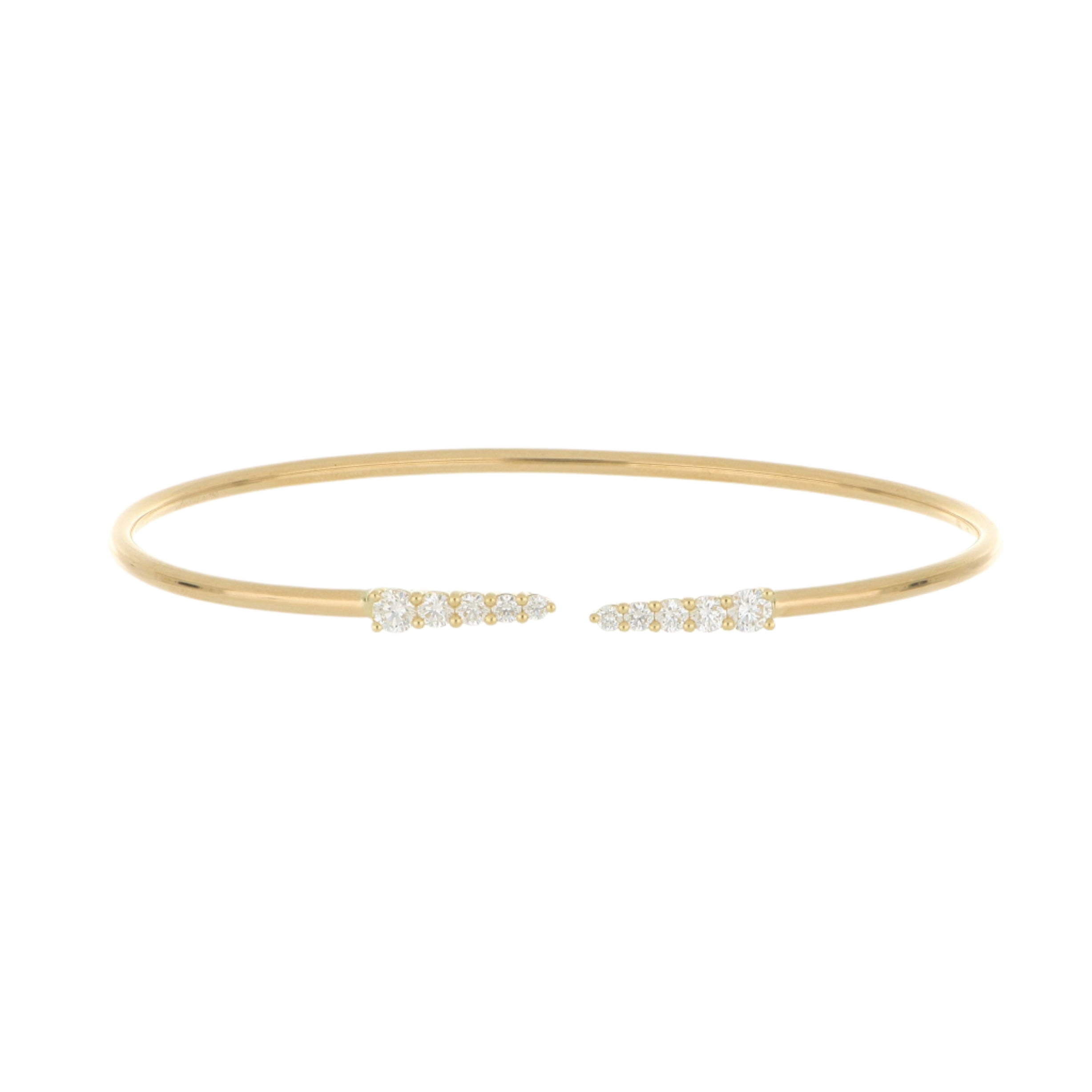 18k Yellow Gold Diamond Identity Bangle Bracelet