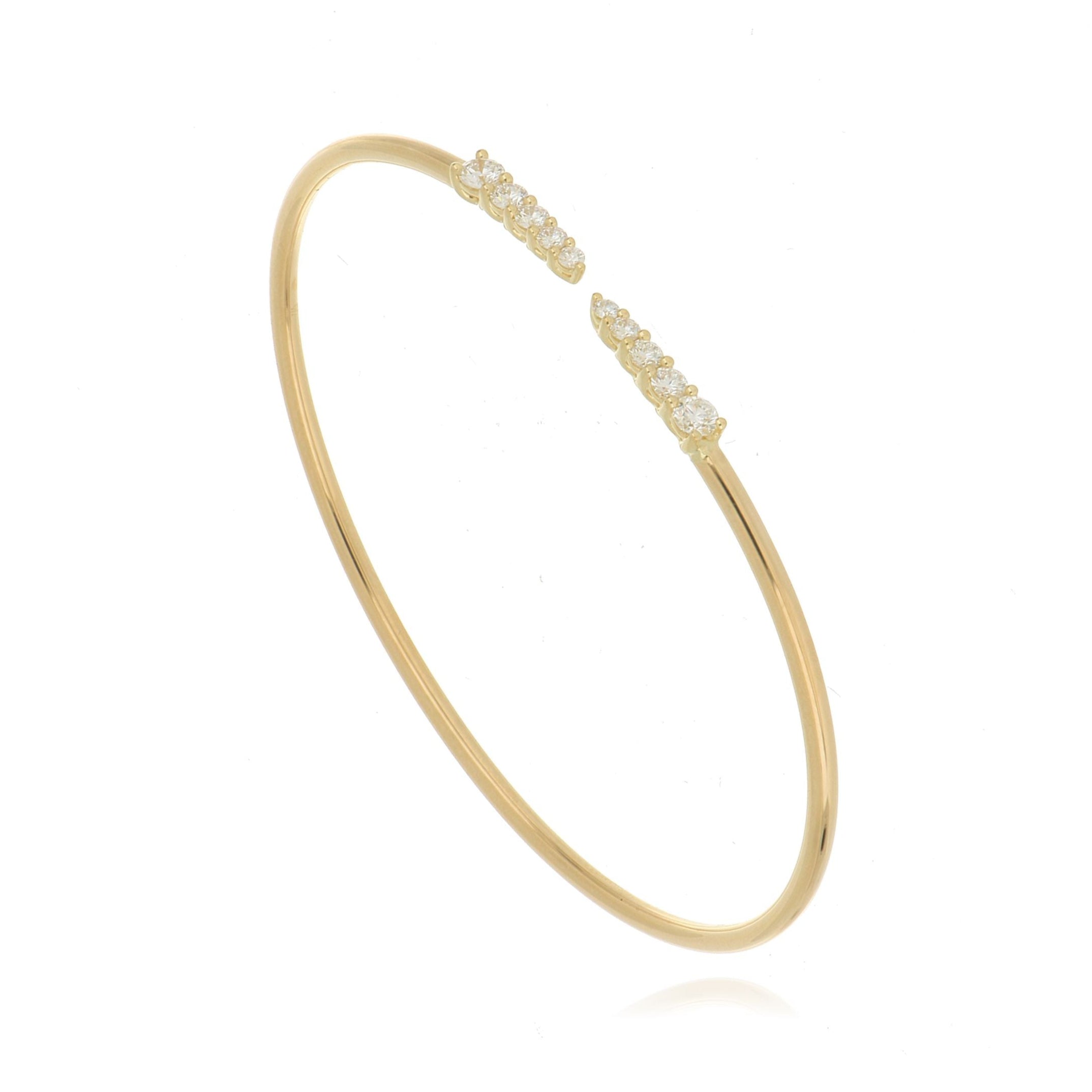 18k Yellow Gold Diamond Identity Bangle Bracelet