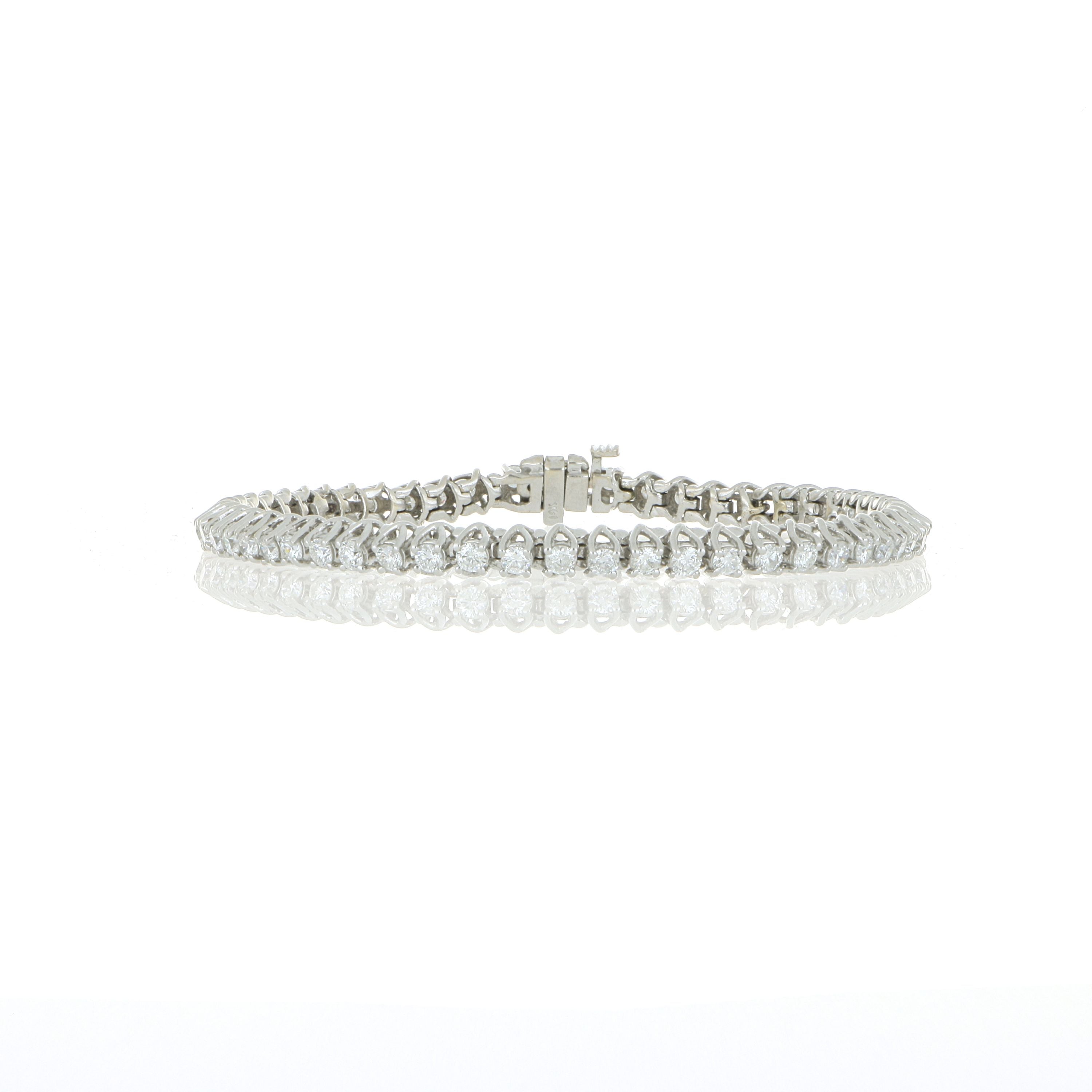 14k White Gold Diamond Tennis Bracelet