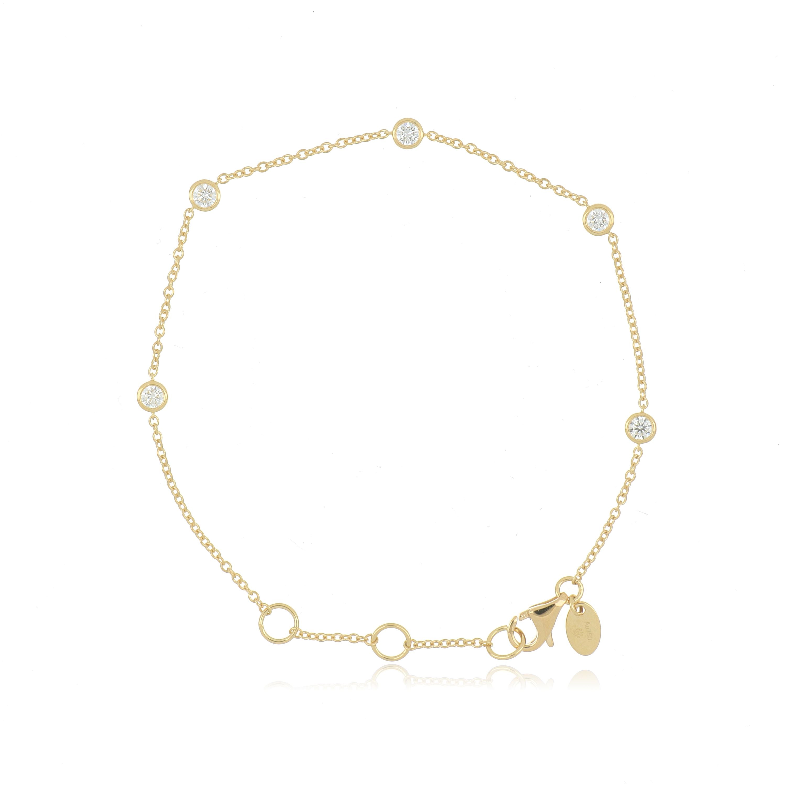18k Yellow Gold Diamond Cascade Bracelet