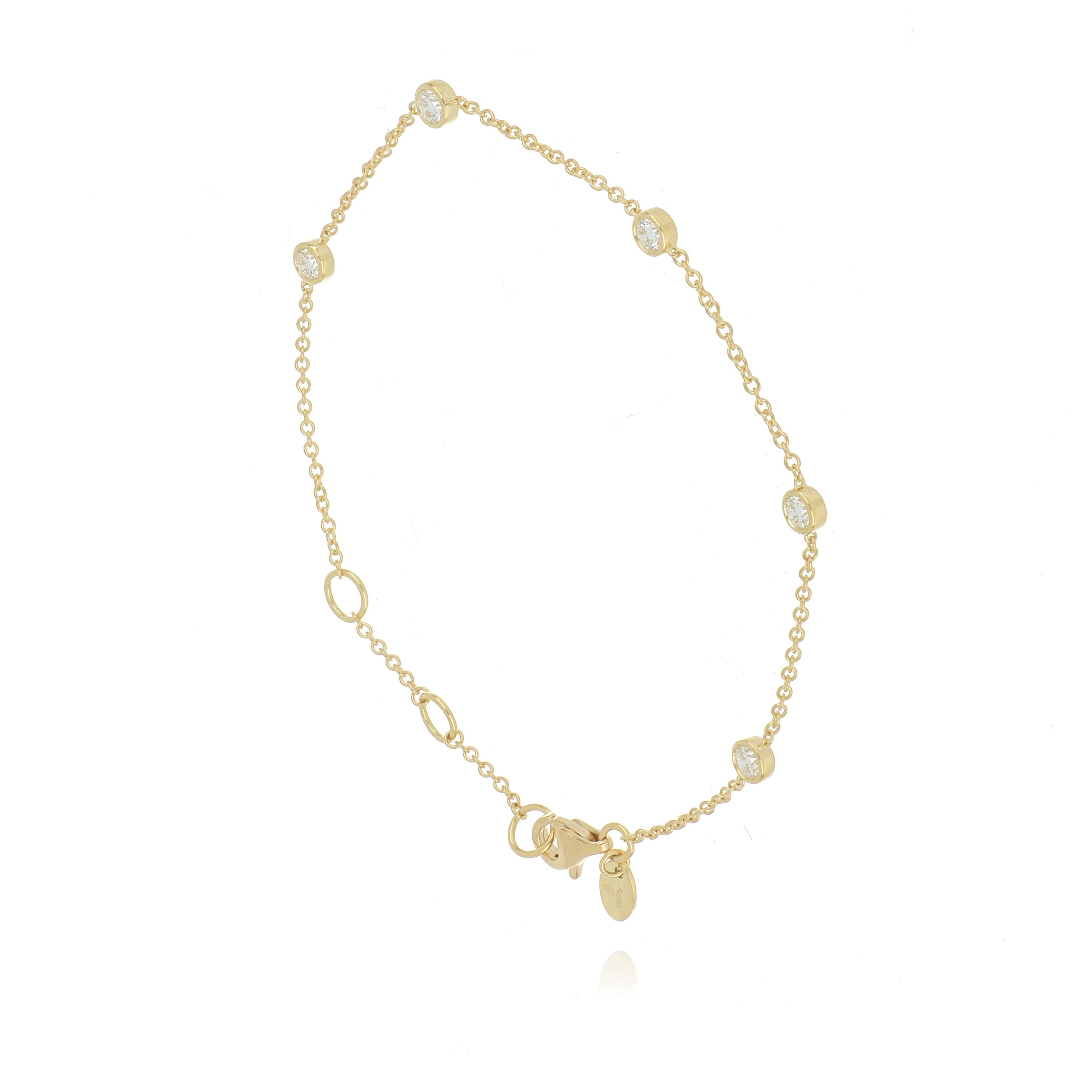 18k Yellow Gold Diamond Cascade Bracelet