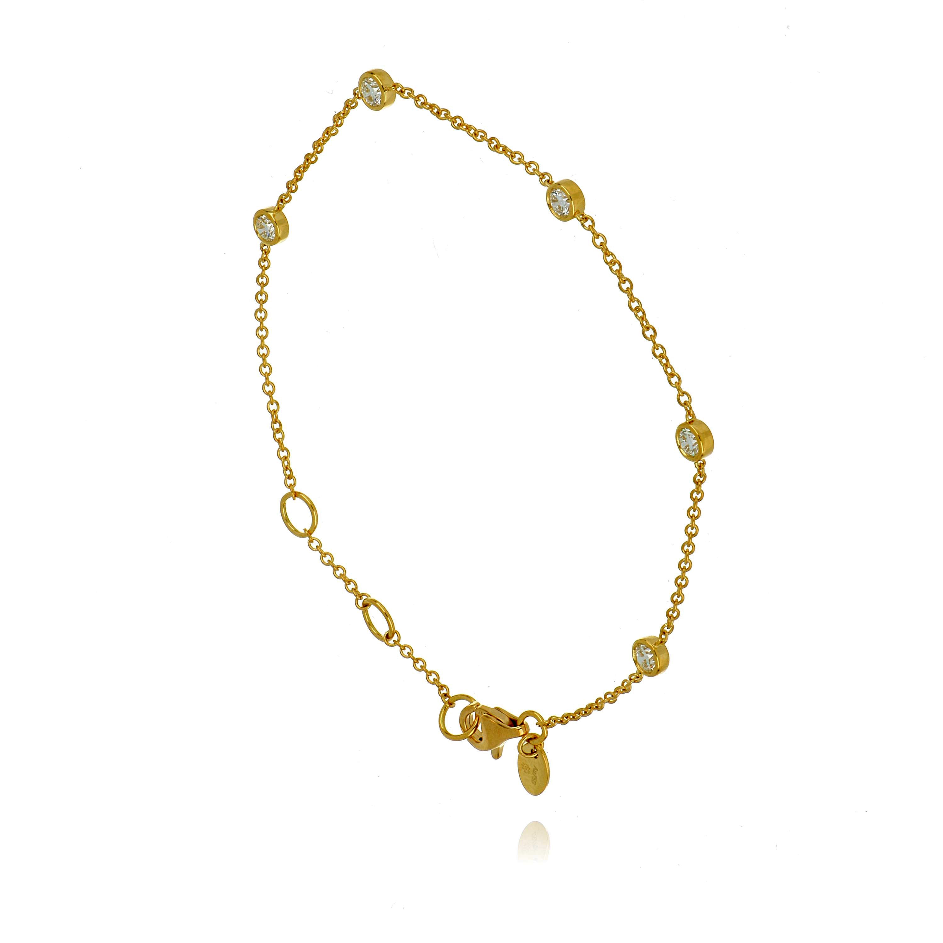 18k Yellow Gold Diamond Cascade Bracelet