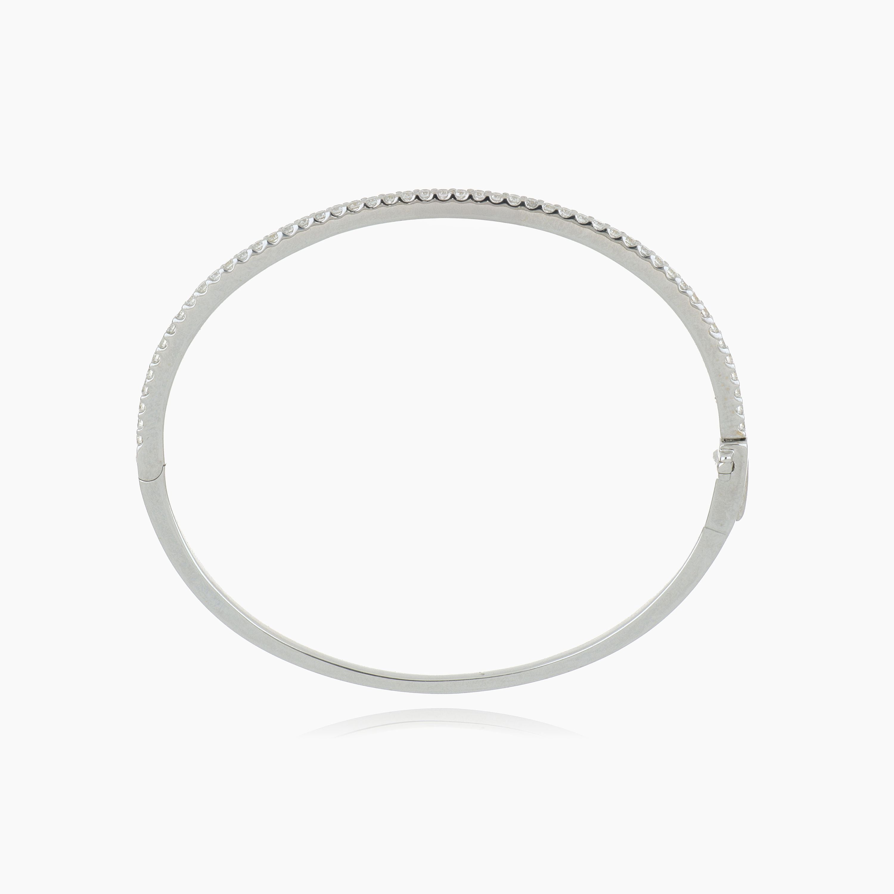 14k White Gold Diamond Bangle