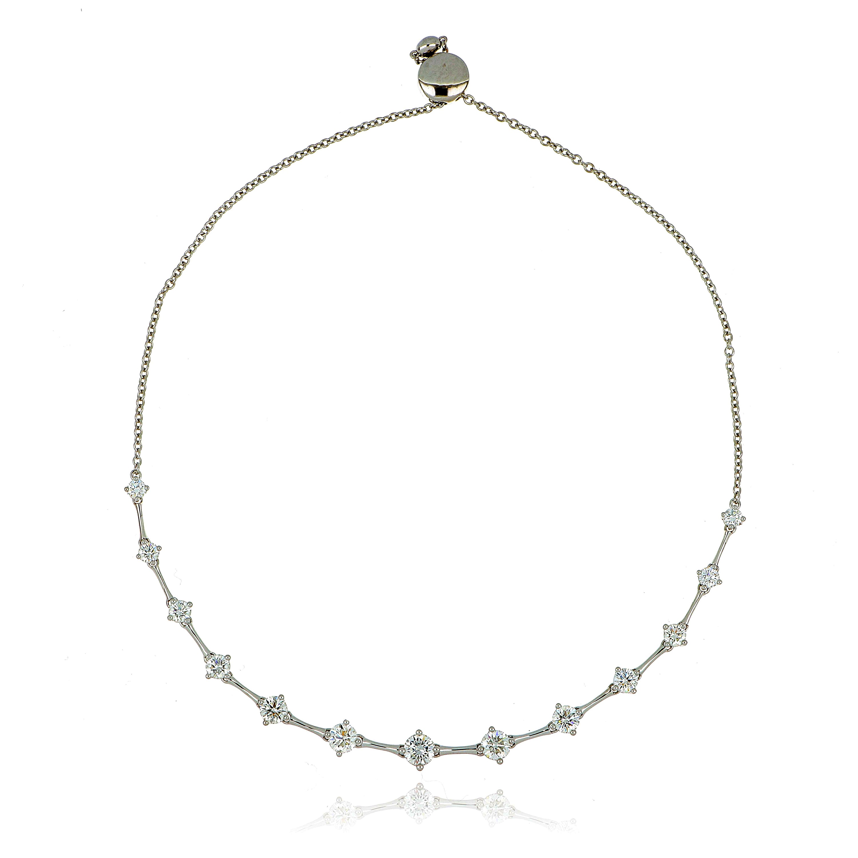 18k White Diamond Bolo Bracelet