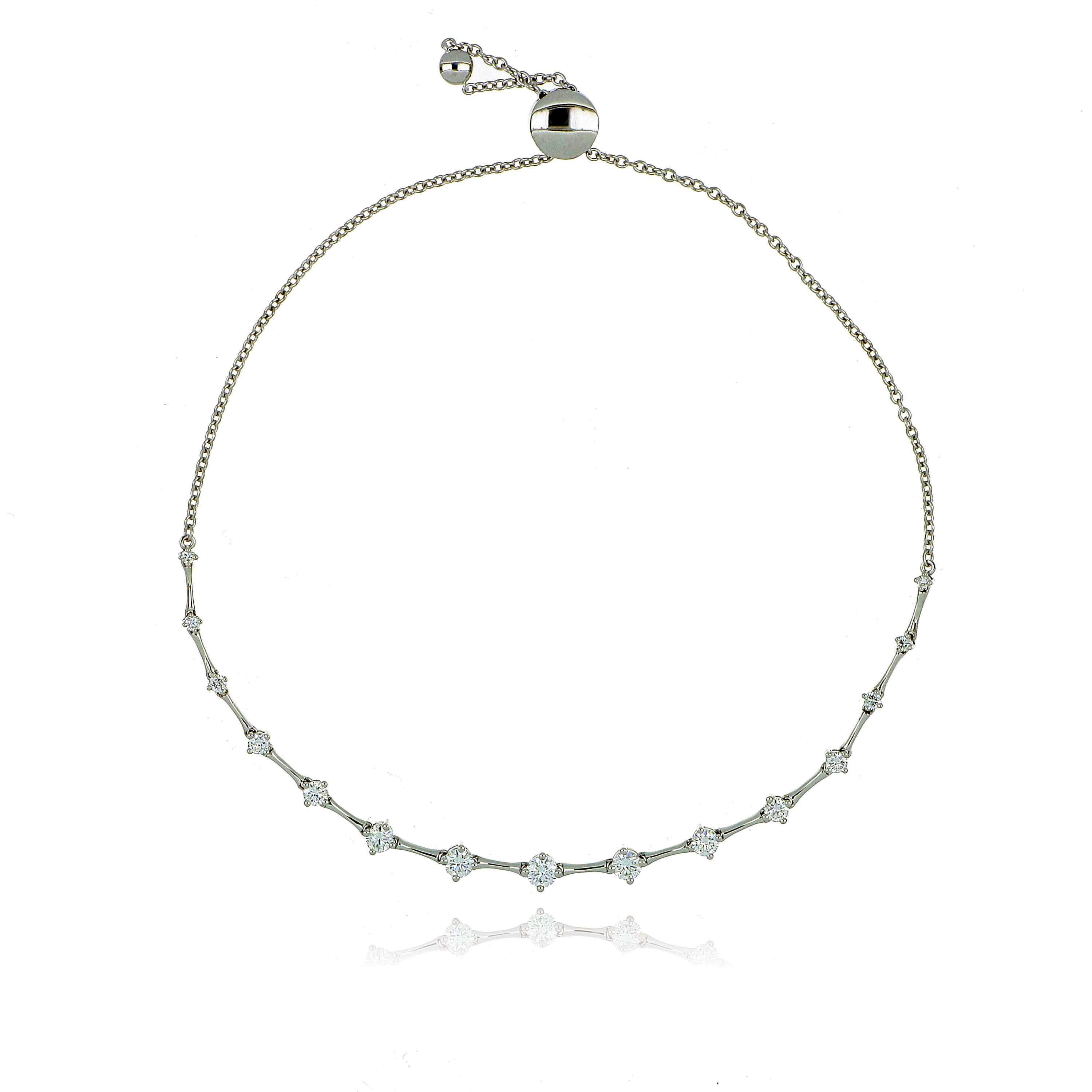 18k White Gold Diamond Cadence Bolo Bracelet