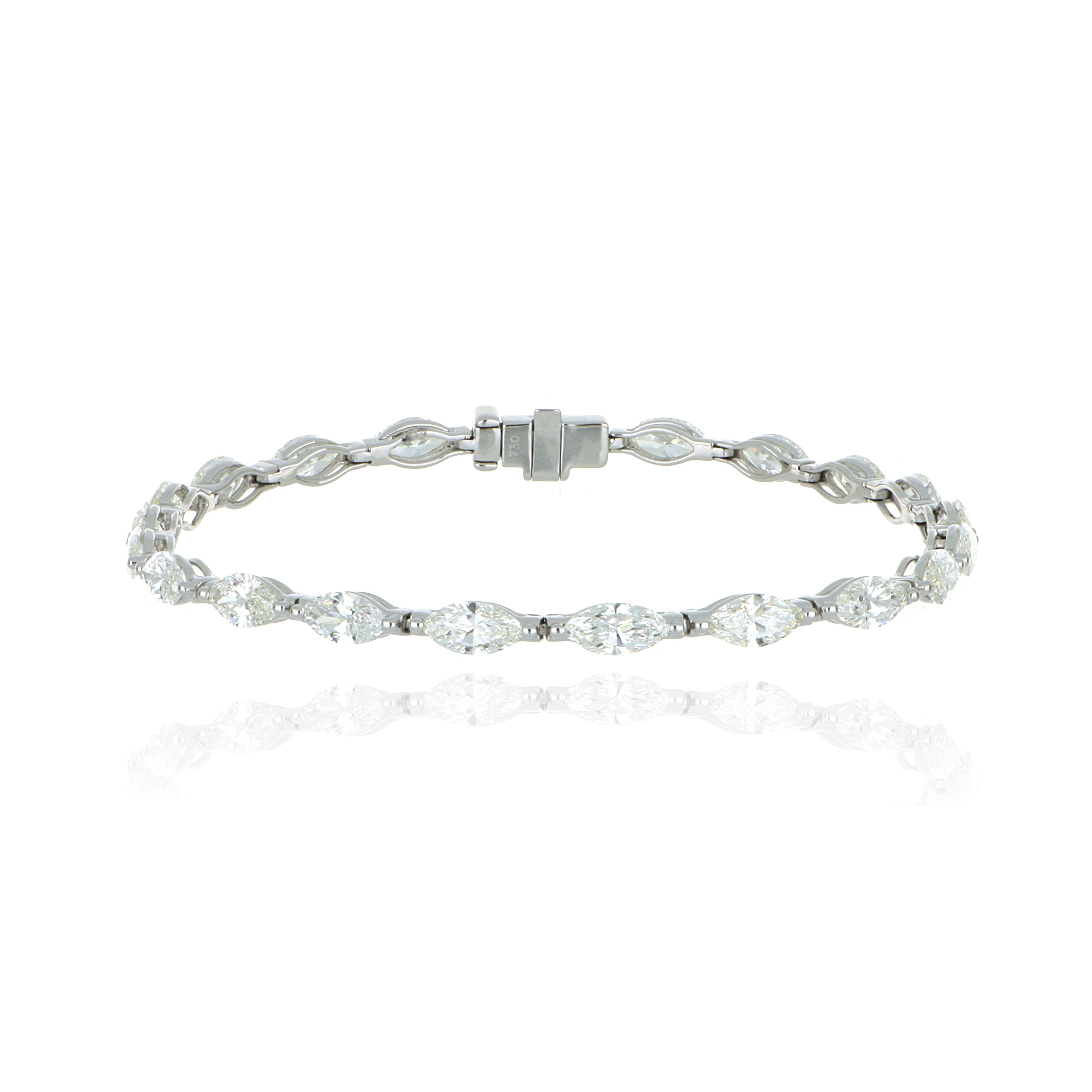 18k White Gold Marquise Diamond Bracelet