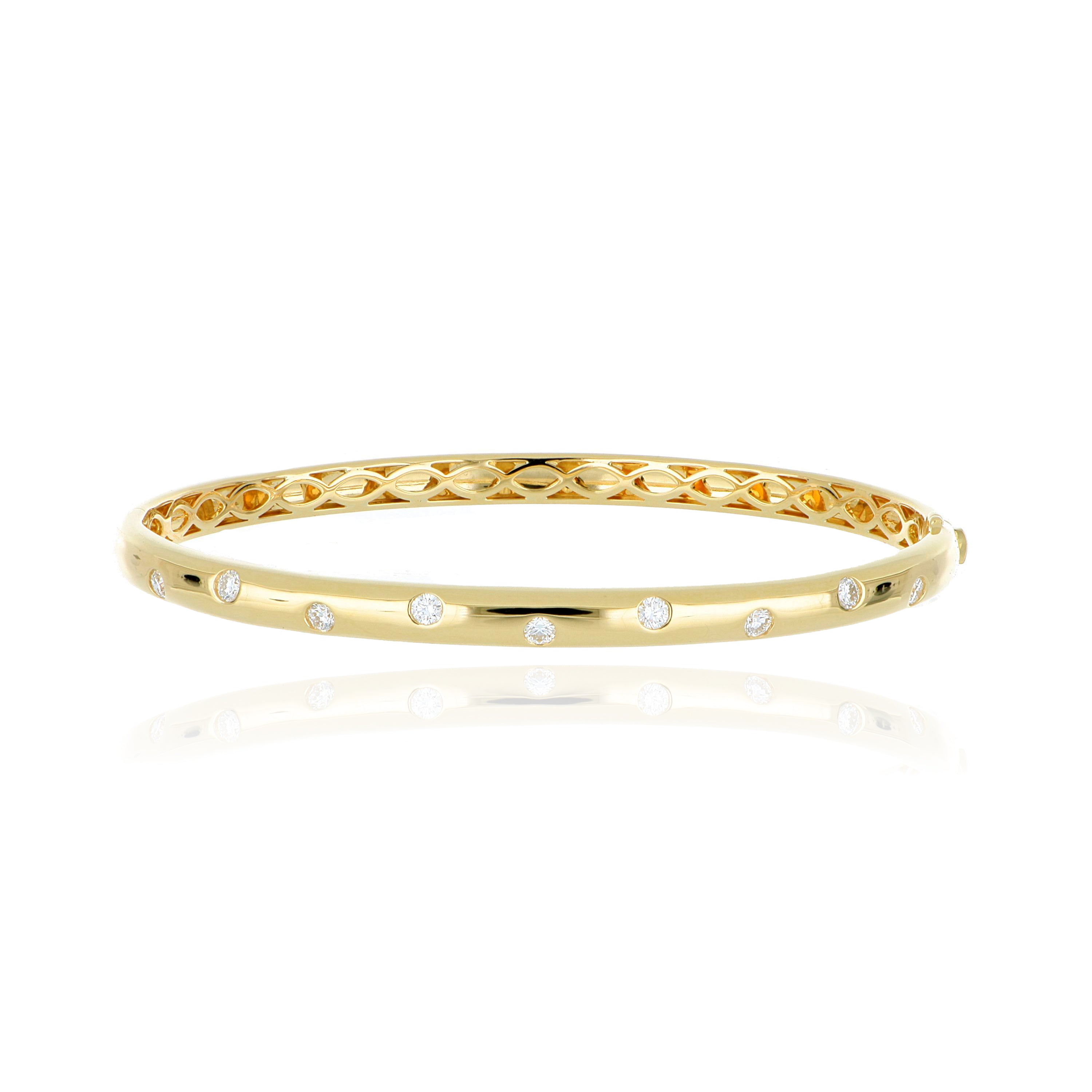 18k Yellow Gold Diamond Bangle