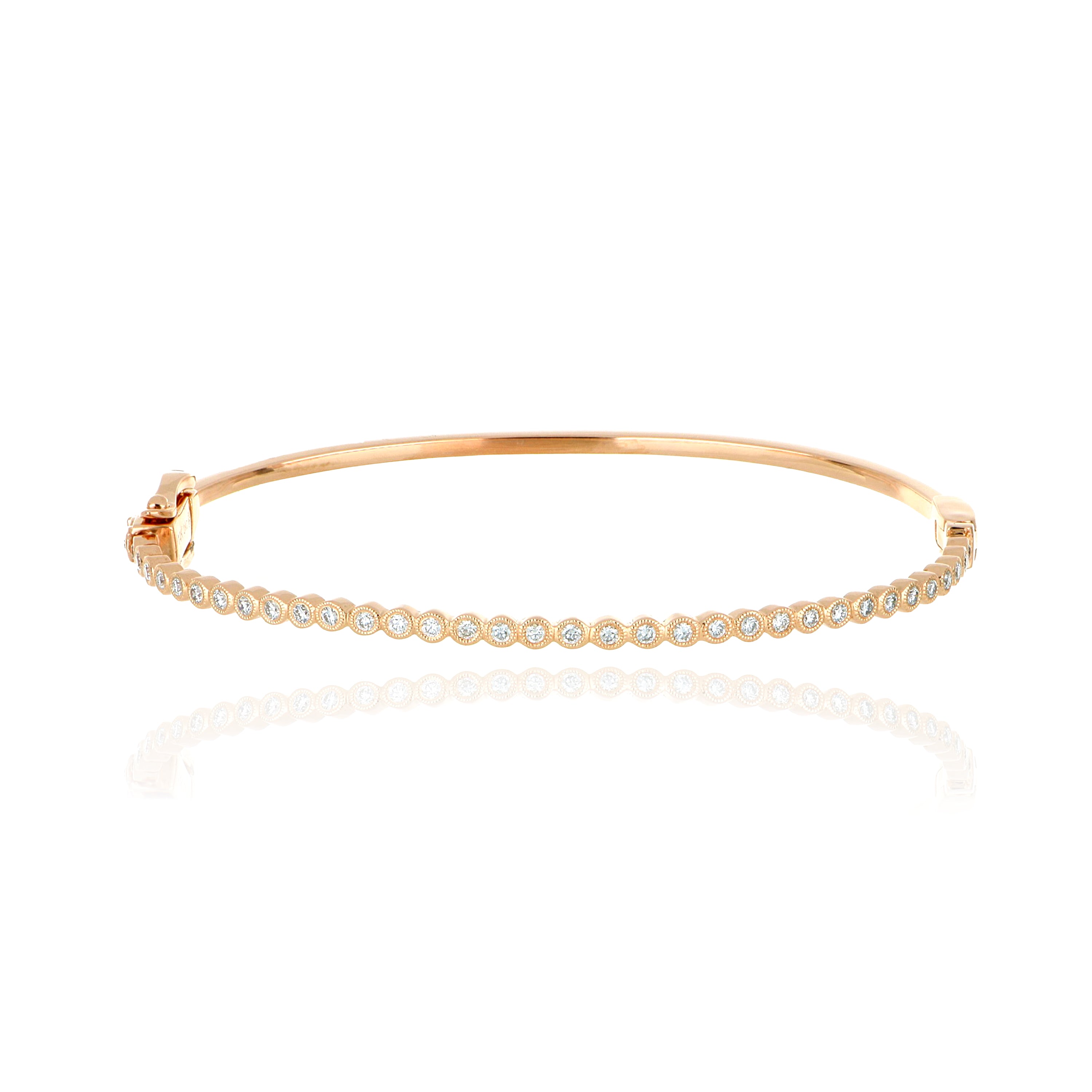 14k Rose Gold Diamond Bangle - Charles Koll Jewelers