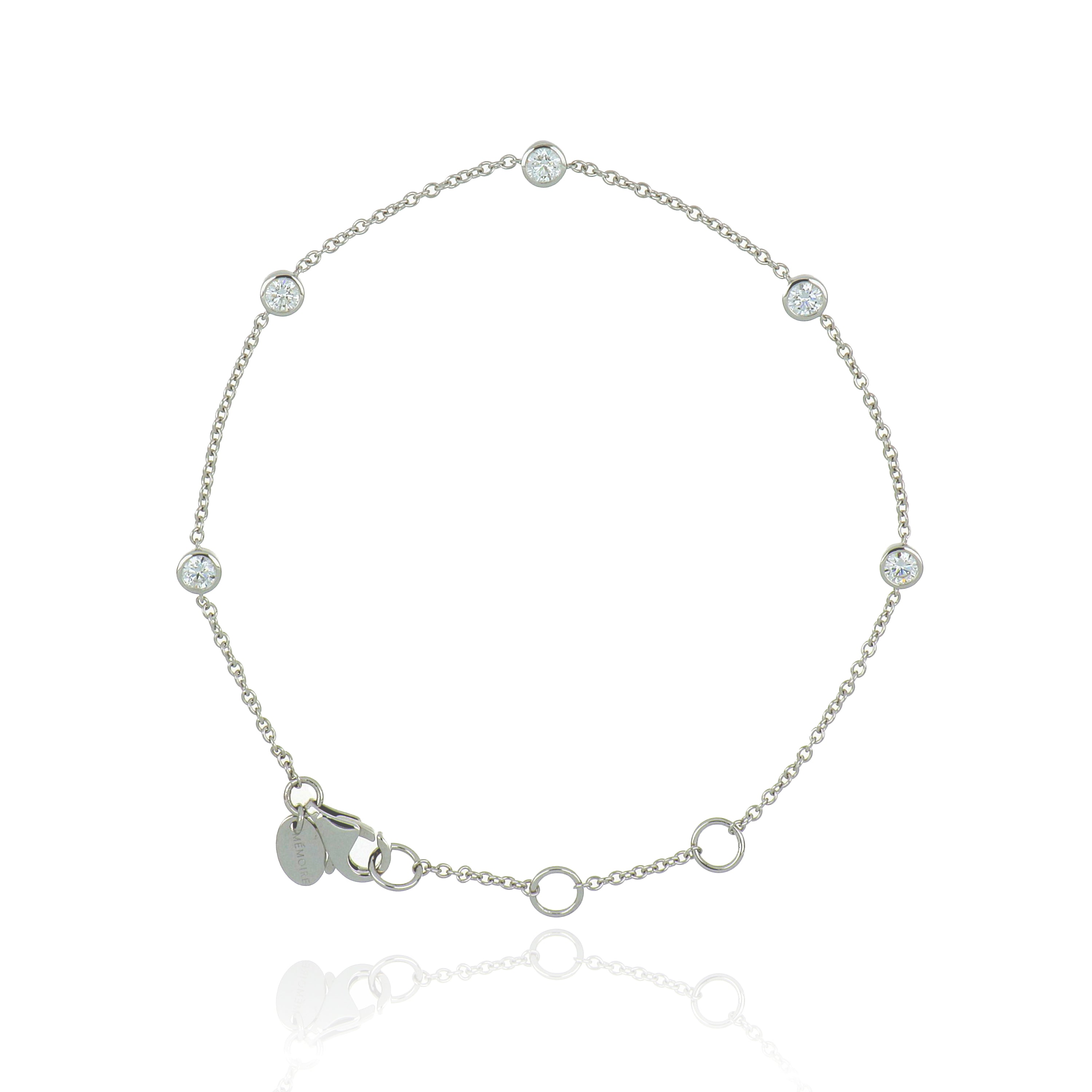 18k White Gold Diamond Cascade Bracelet