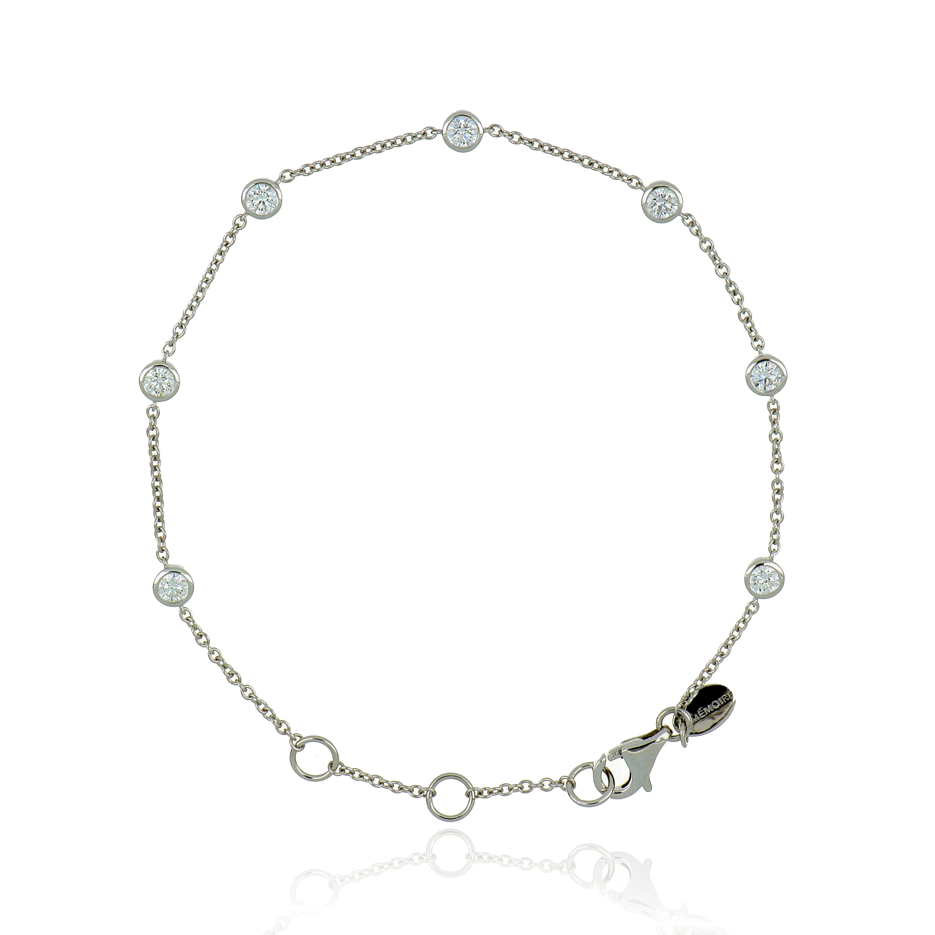 18k White Gold Diamond Cascade Bracelet