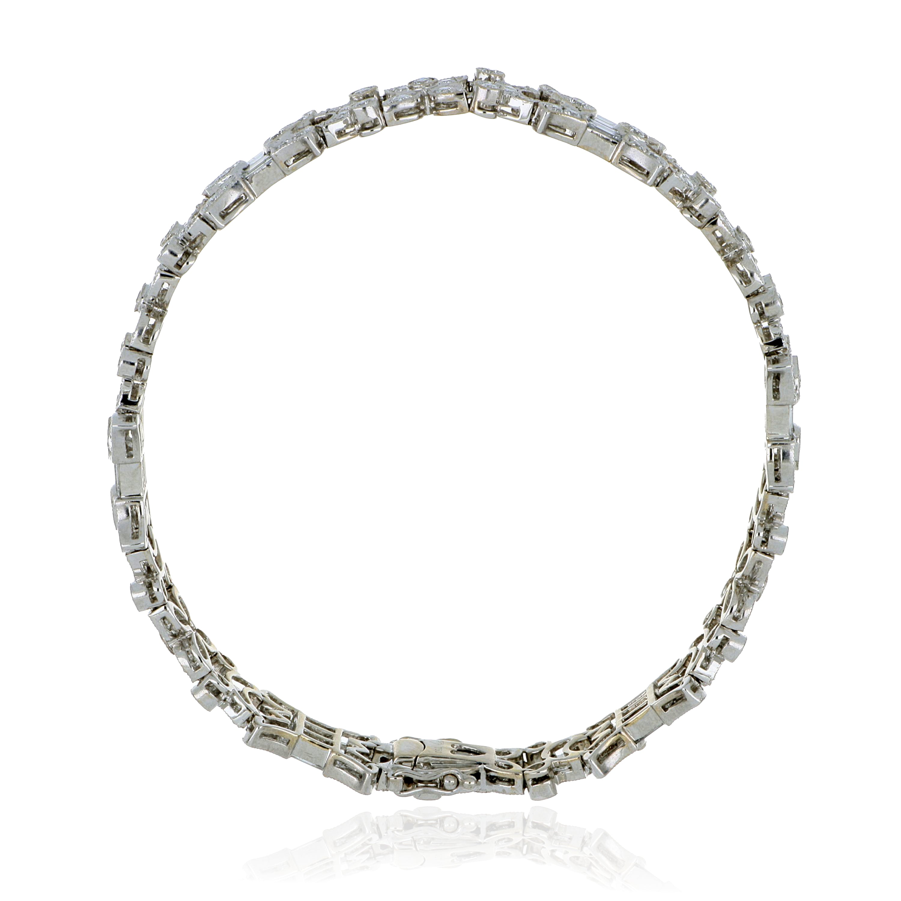 18k White Gold Vintage Milgrain Diamond BRacelet