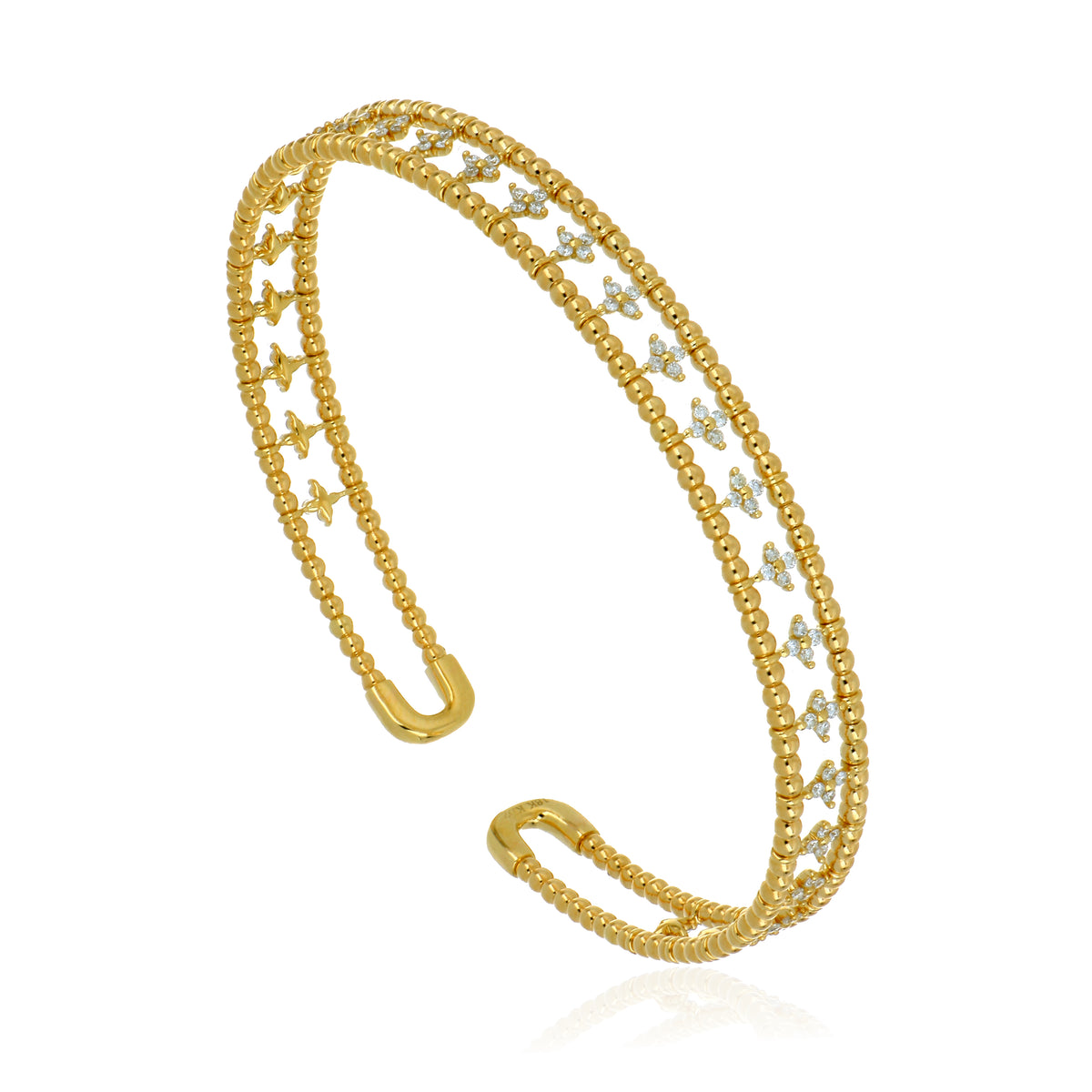 18k Yellow Gold Diamond Bangle Bracelet