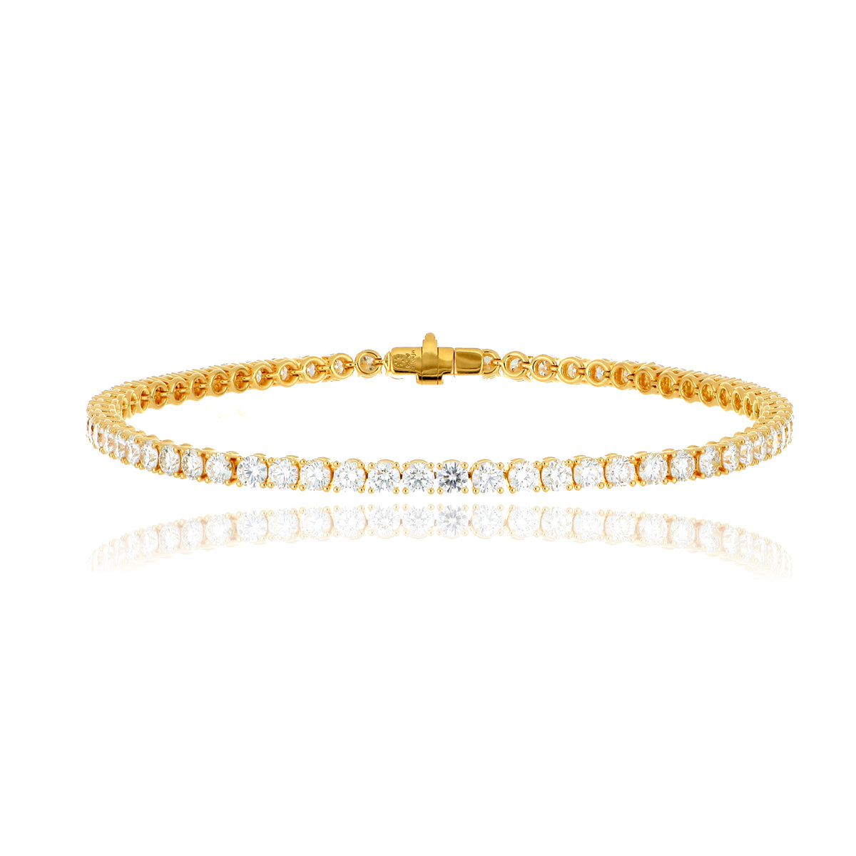 18k Yellow Gold Diamond Tennis Bracelet