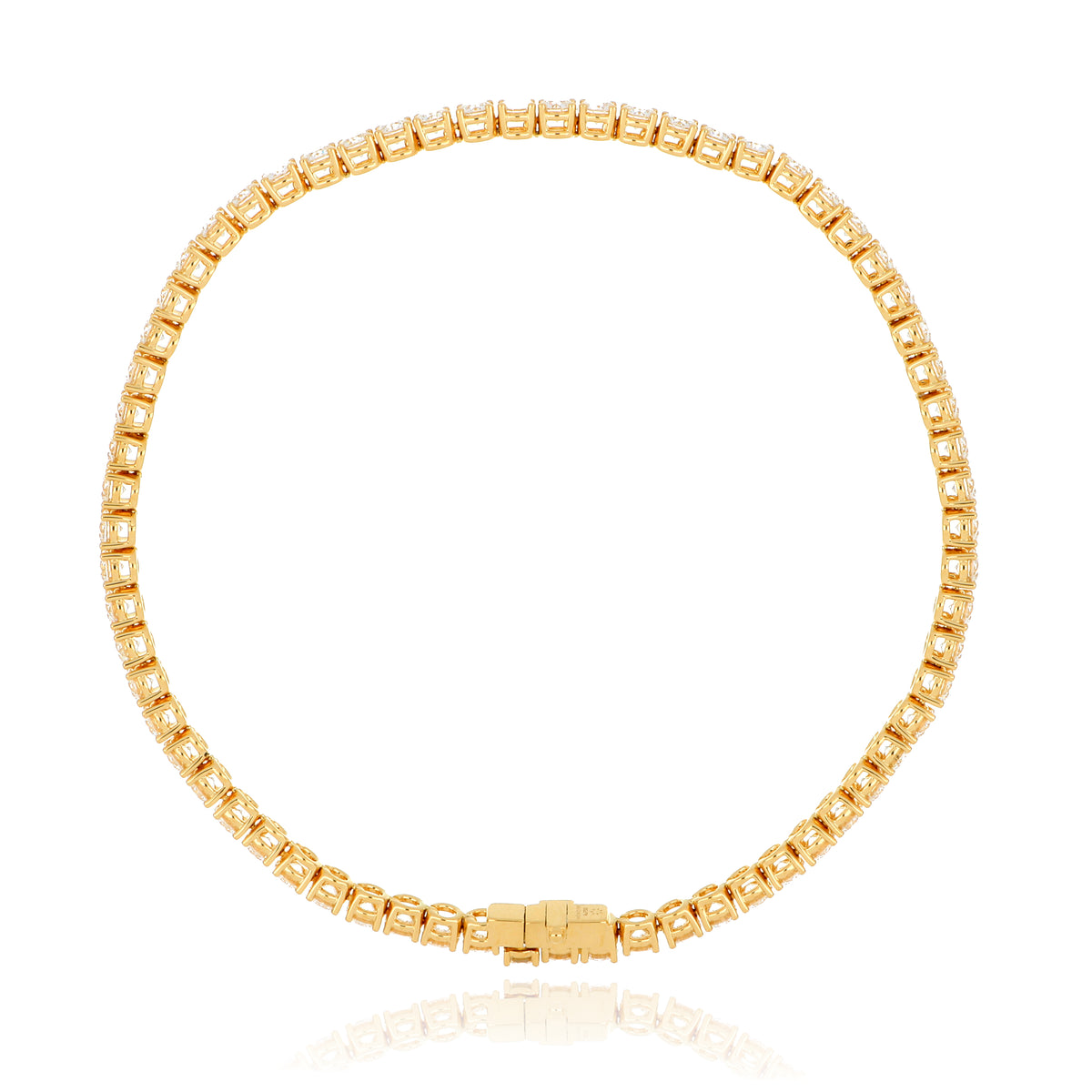 18k Yellow Gold Diamond Tennis Bracelet