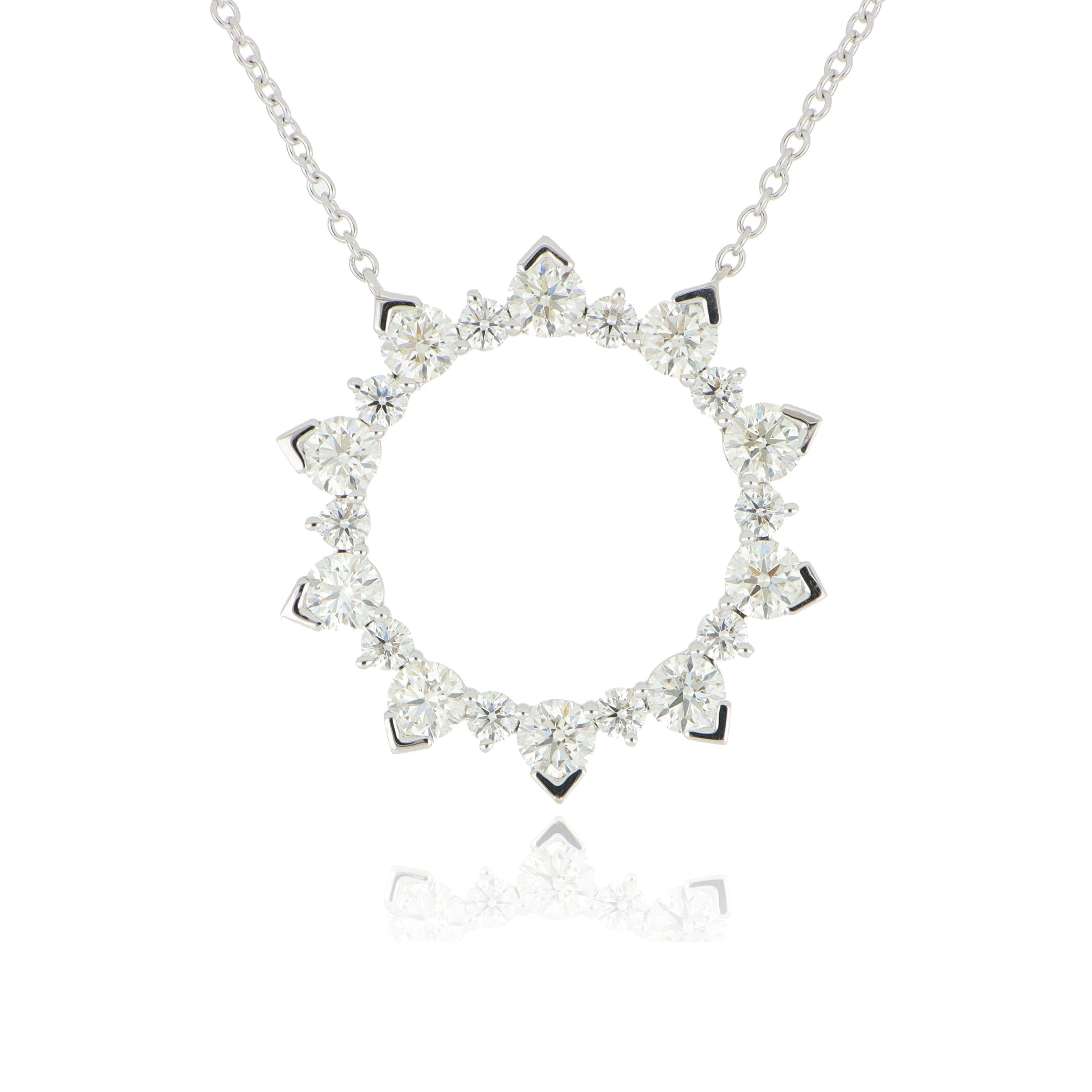 18k White Gold Ariel Eclipse Hearts On Fire Diamond Fashion Necklace - Charles Koll Jewelers