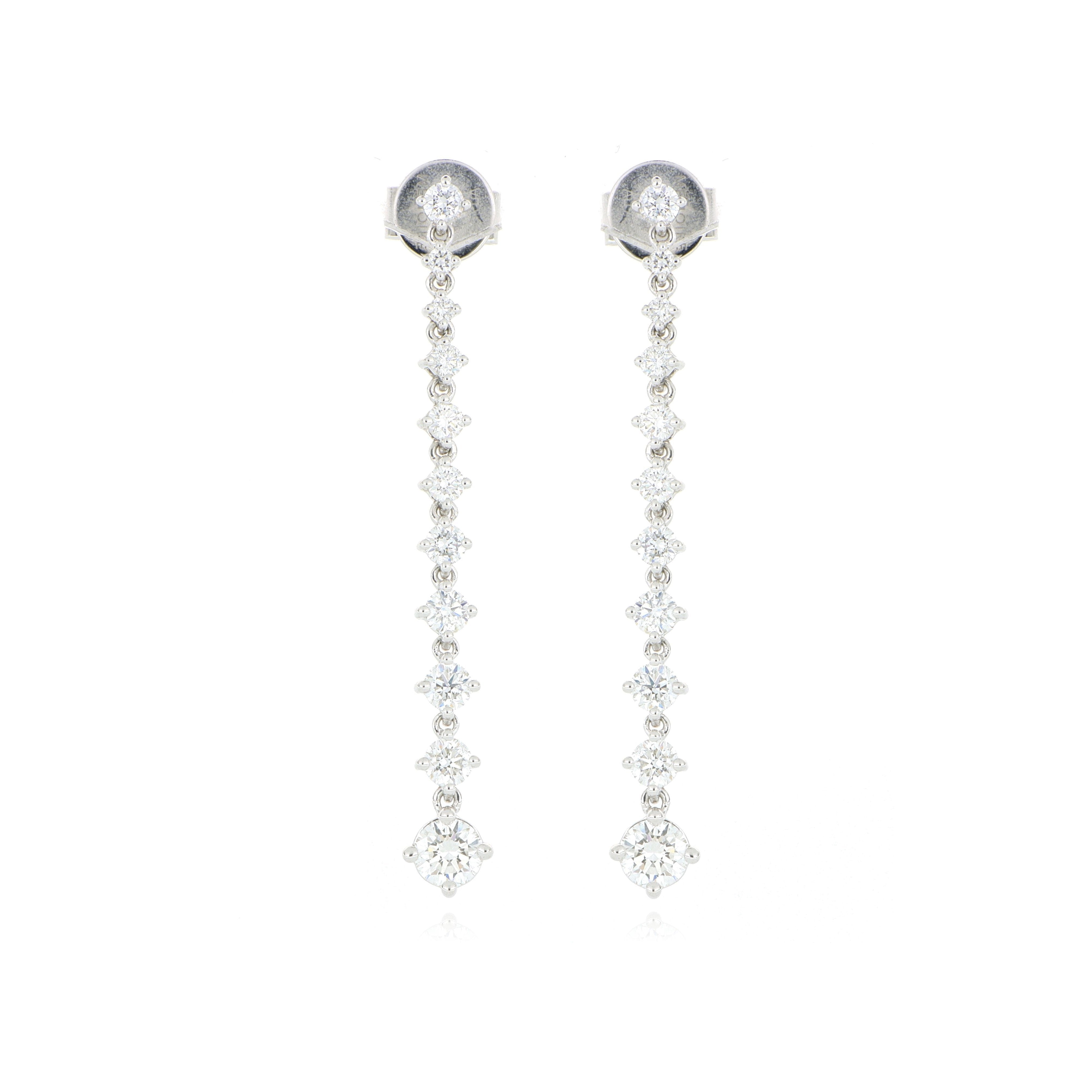 18k White Gold Diamond Drop Earrings