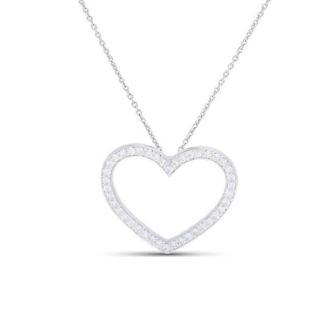 18k White Gold Diamond Heart Necklace