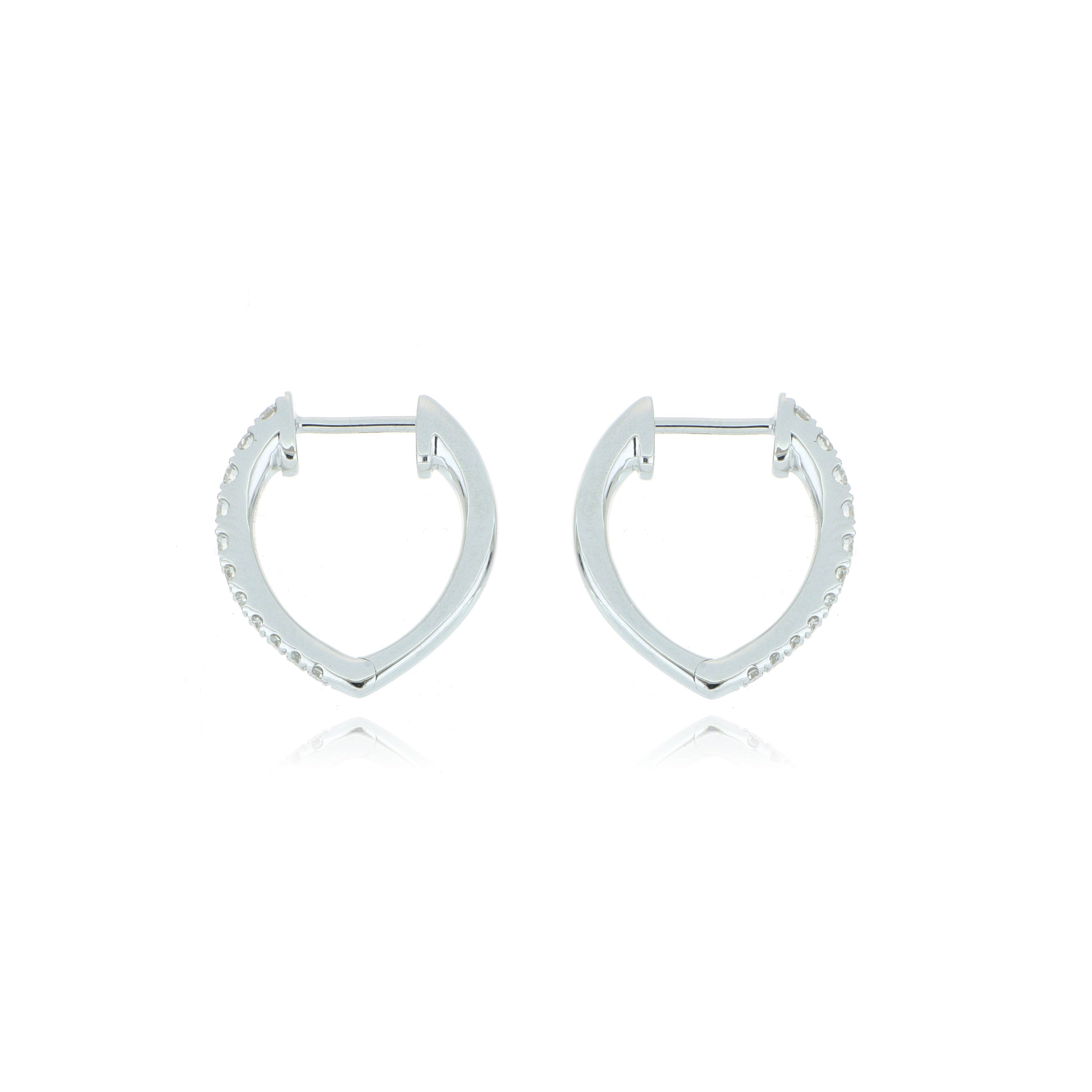 18k White Gold Diamond Imperial Huggie Earrings