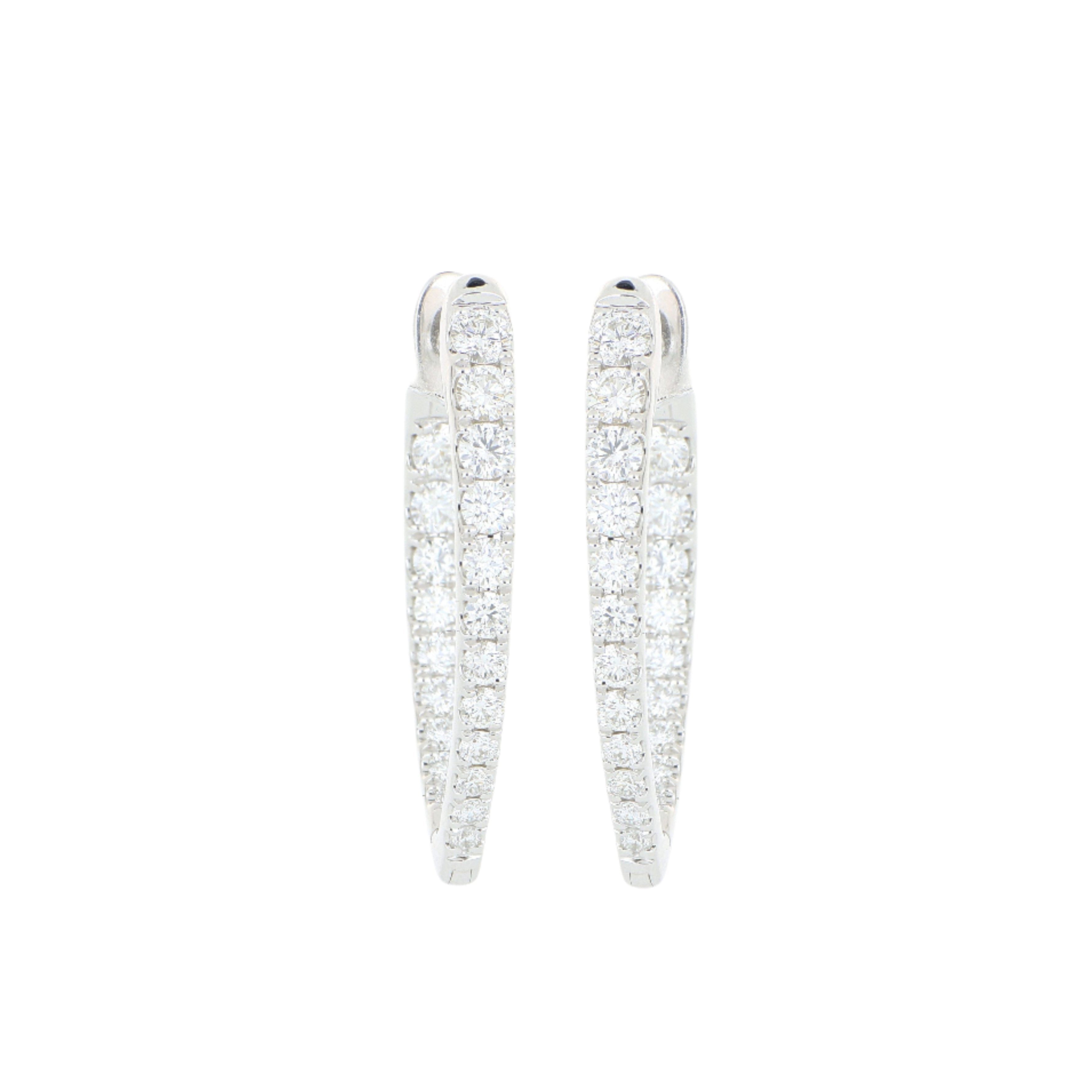 18k White Imperial Diamond Hoops