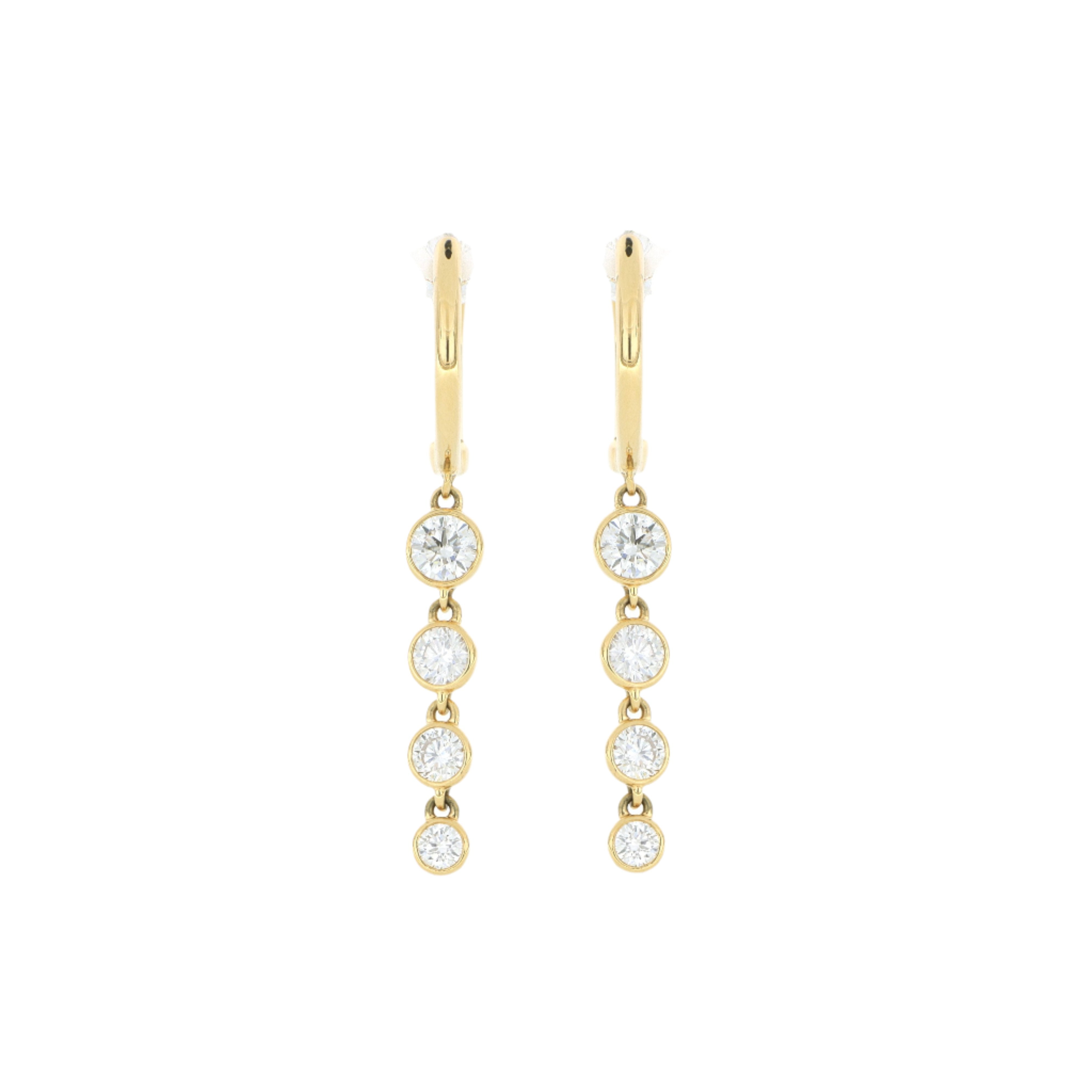 18k Yellow Cascade Drop Earrings - Charles Koll Jewelers