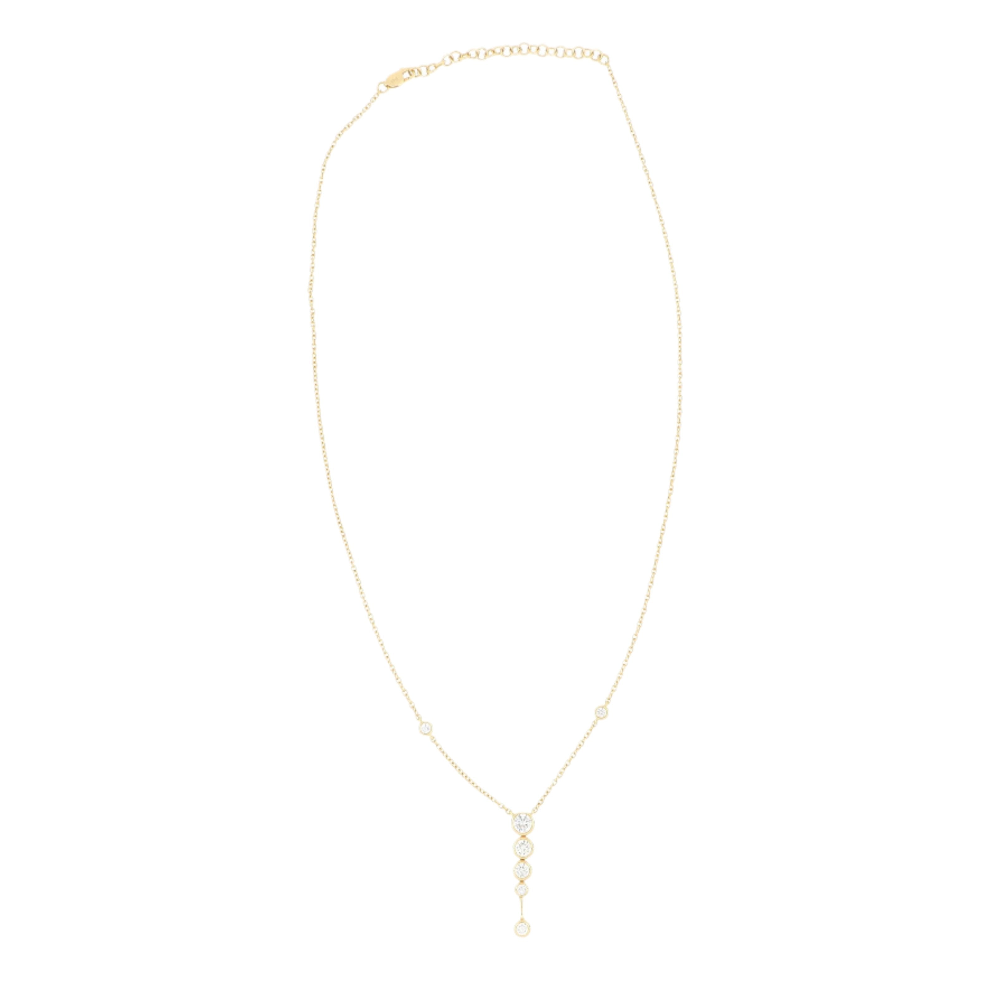 18k Yellow Gold Diamond Cascade Necklace