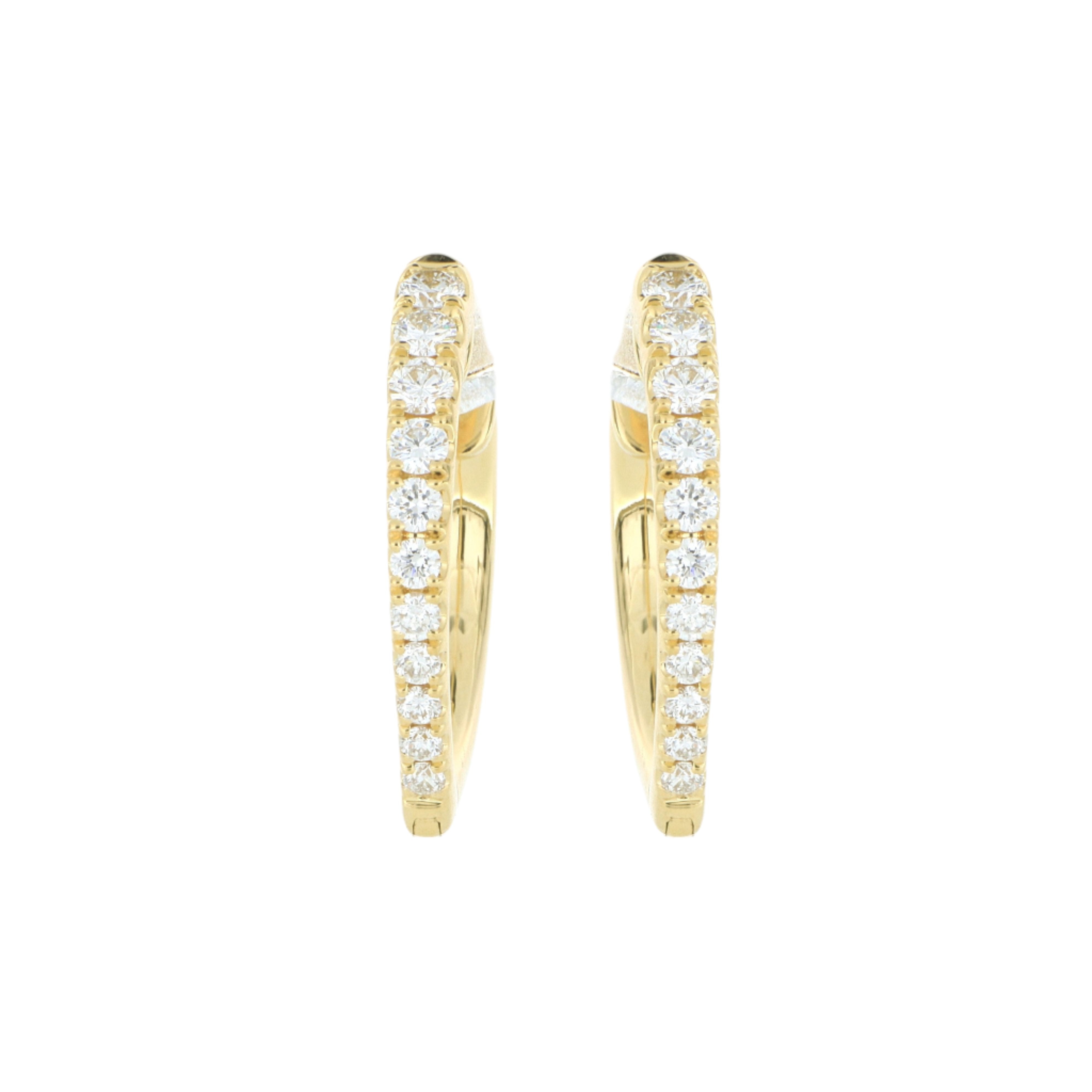 18k Yellow Gold Diamond Imperial Huggie Earrings