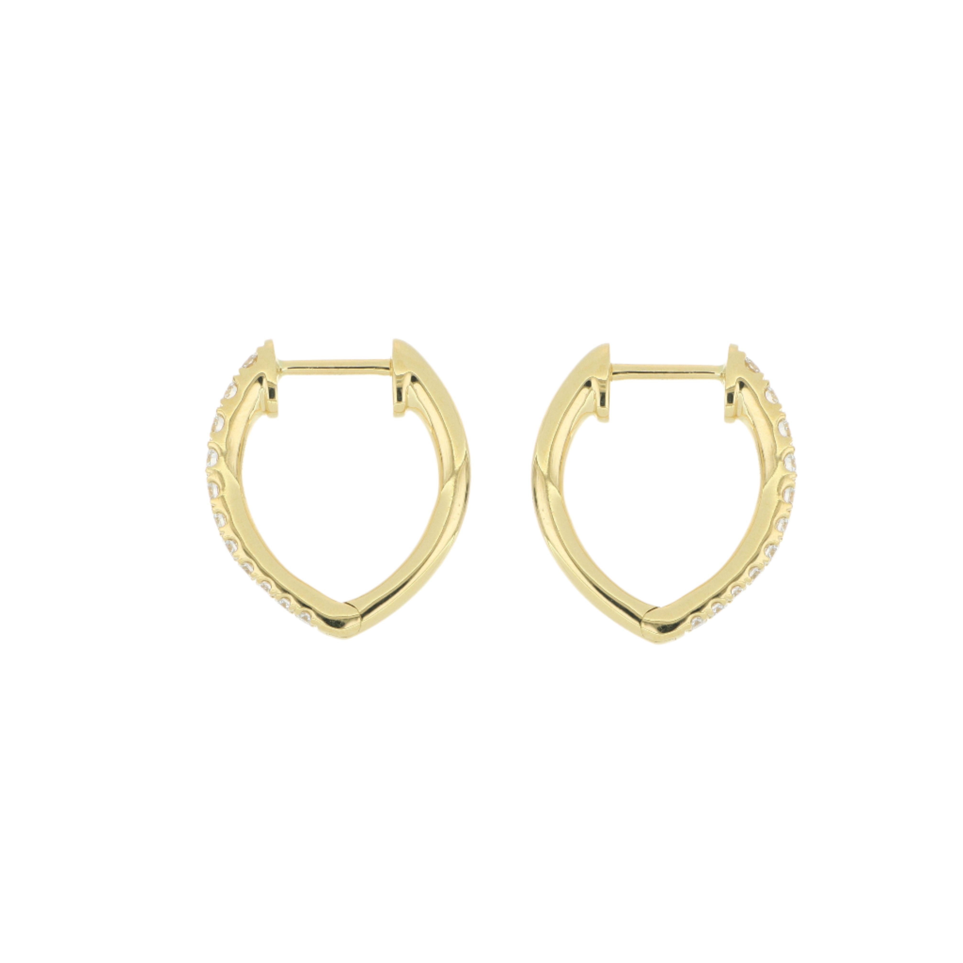 18k Yellow Gold Diamond Imperial Huggie Earrings