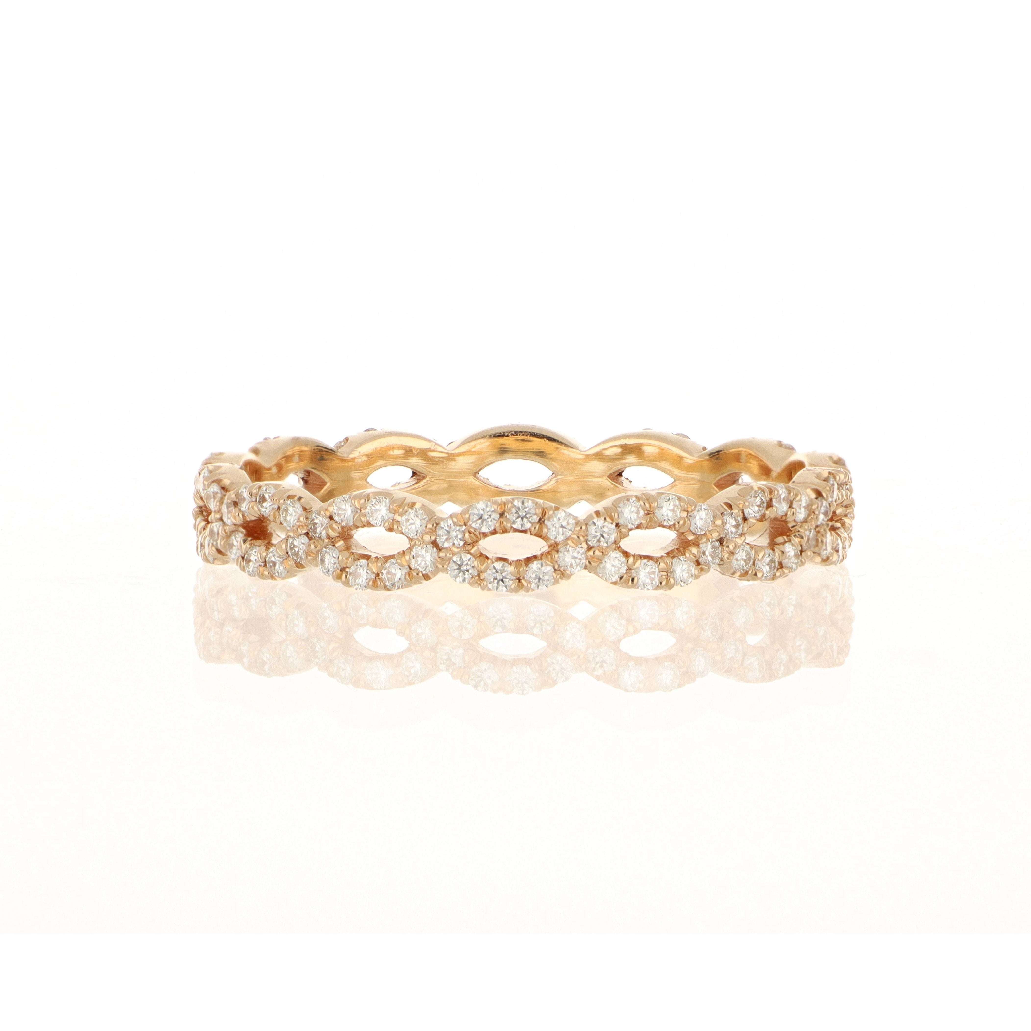 18k Rose Gold Diamond Infinity Eternity Band