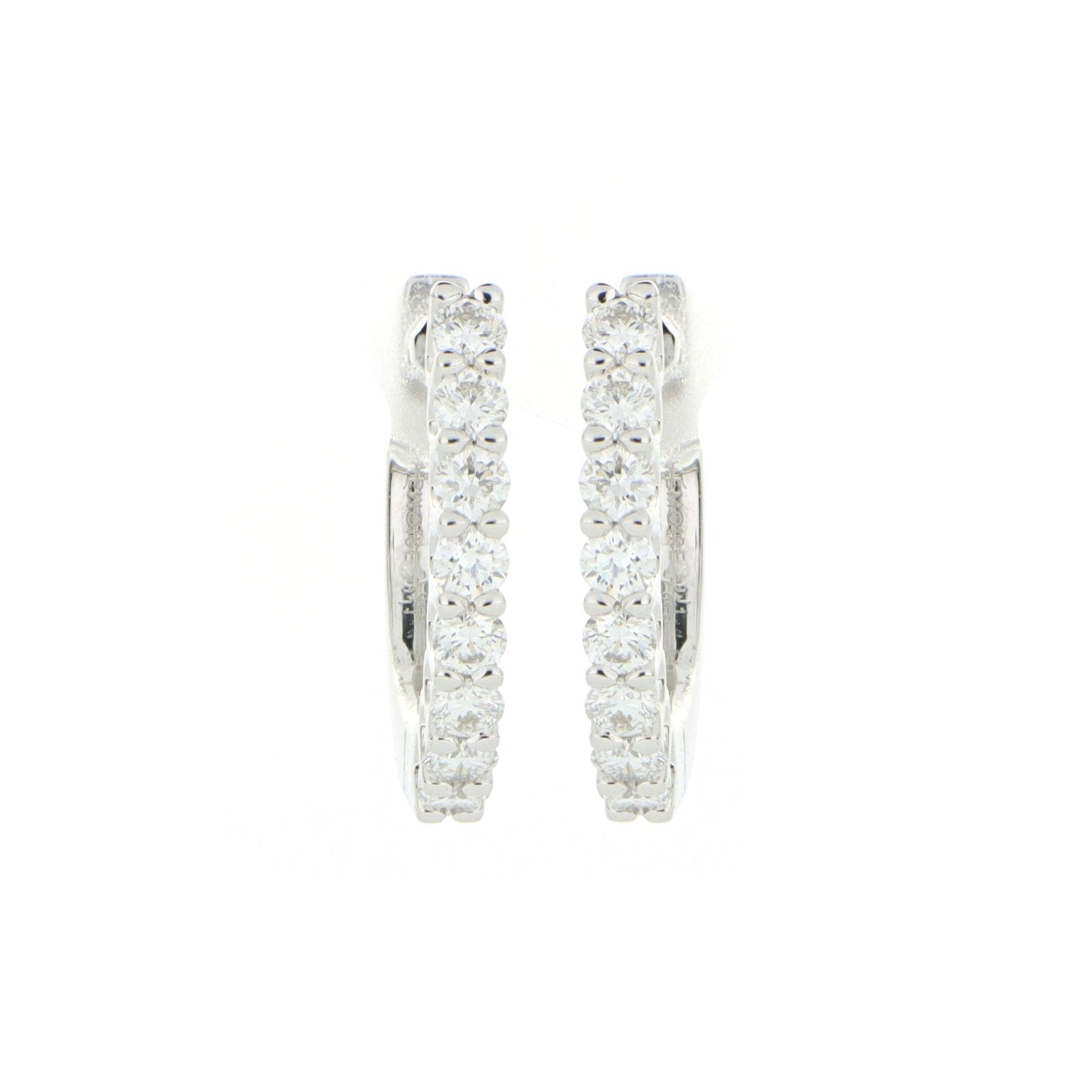 18k White Diamond Huggie Earrings