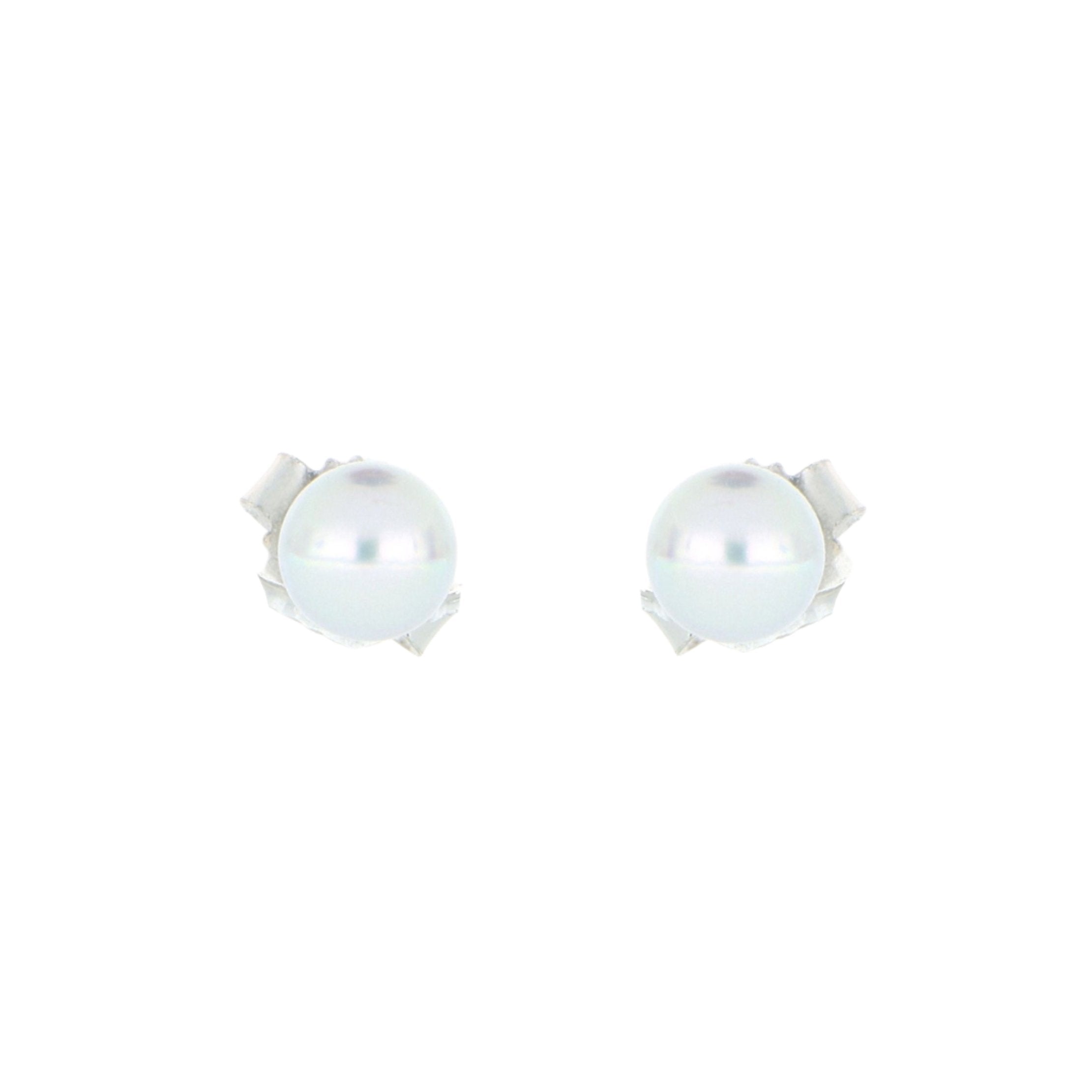 18k White Gold Akoya Pearl Stud Earrings