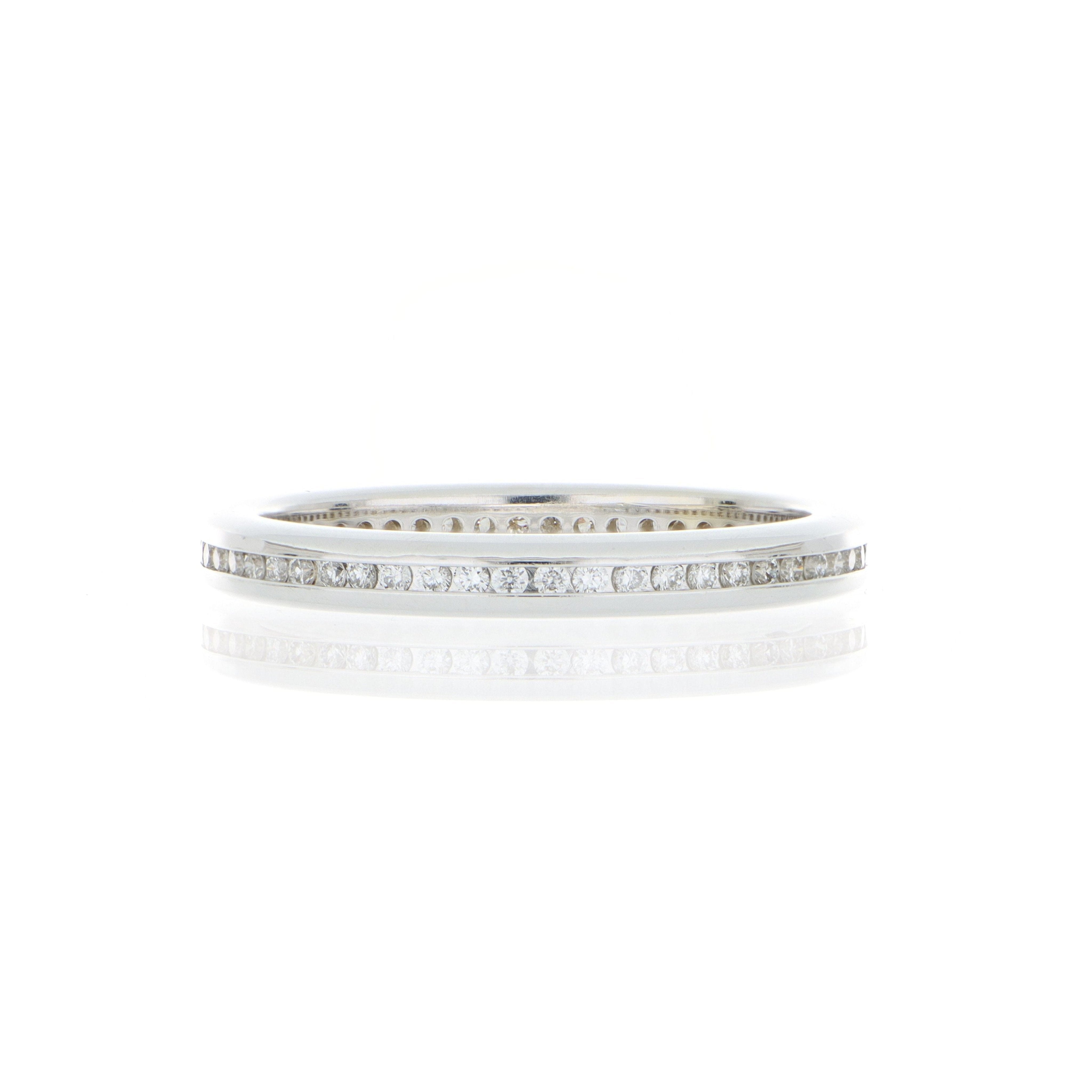 18k White Gold Channel Set Wedding Band