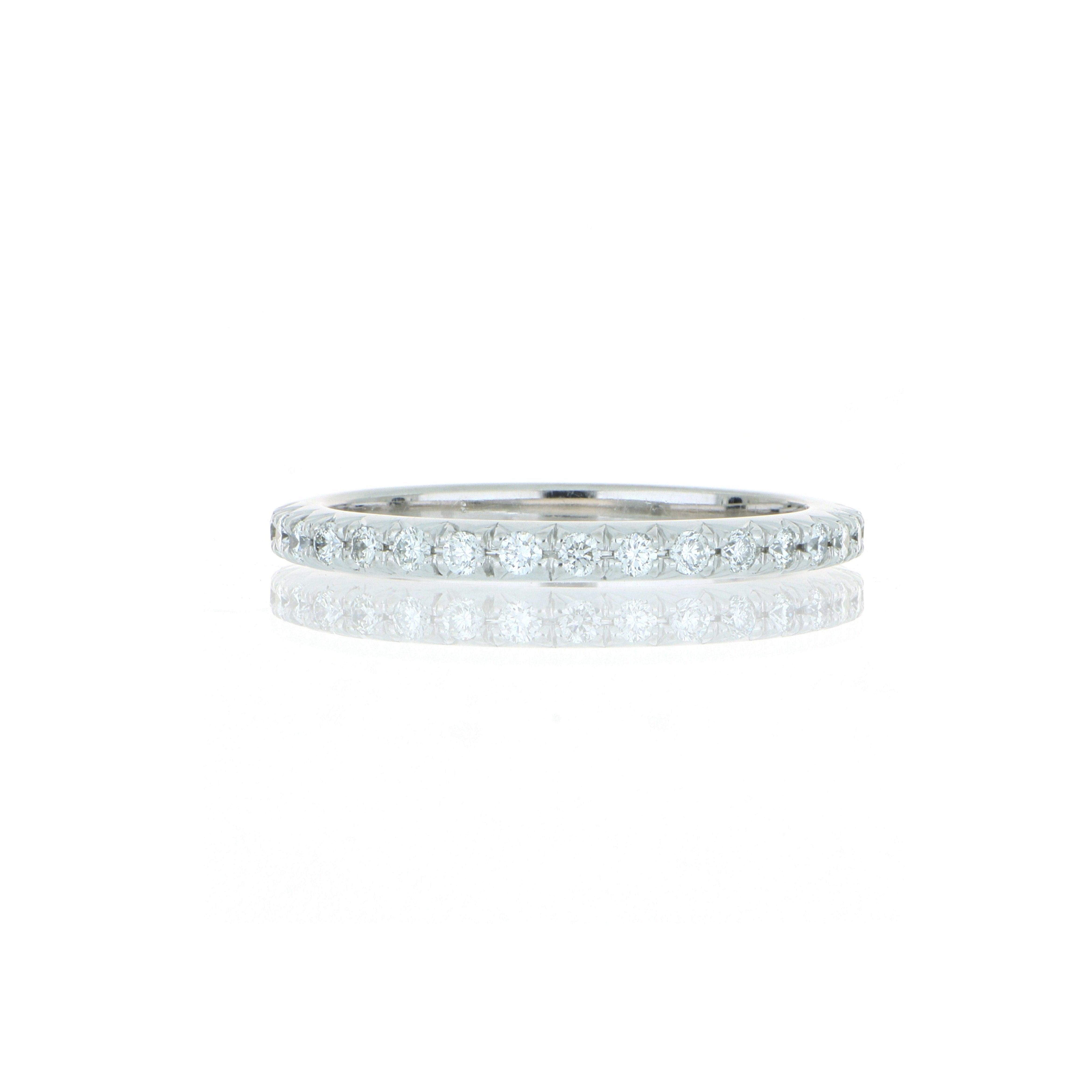18k White Gold French Cut Diamond Eternity Band