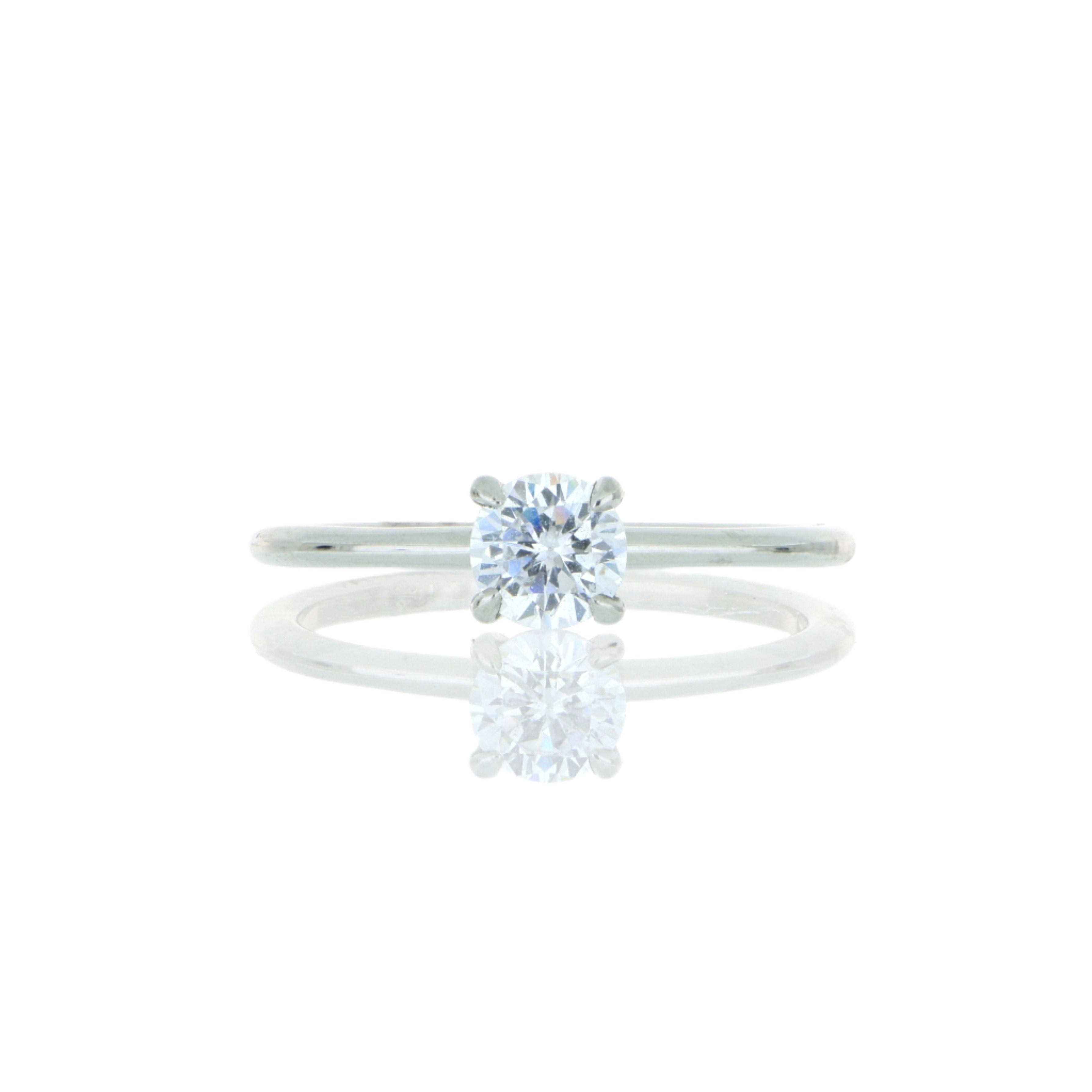 18k White Gold Solitaire Engagement Ring Semi-Mount