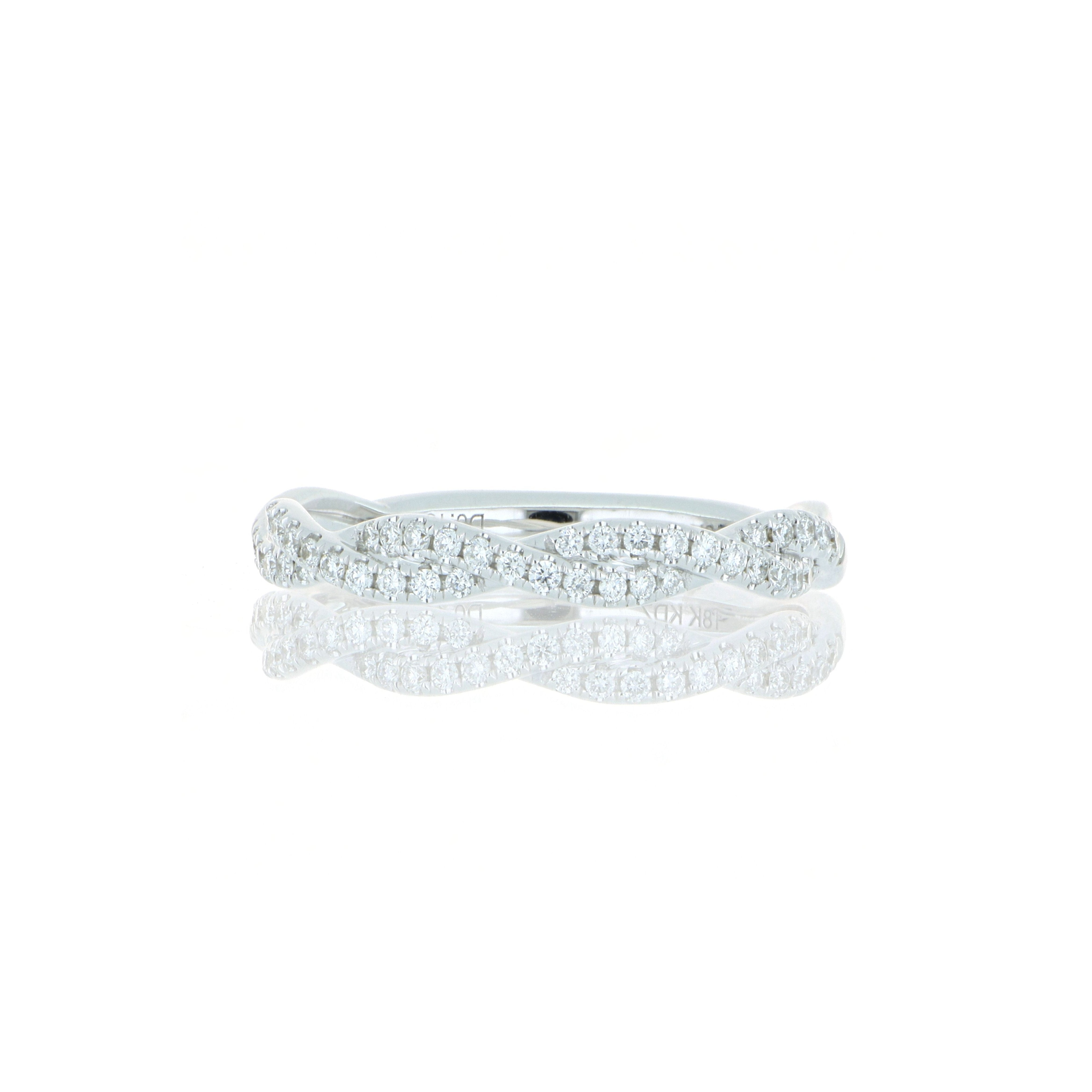 18k White Gold Twisted Diamond Band