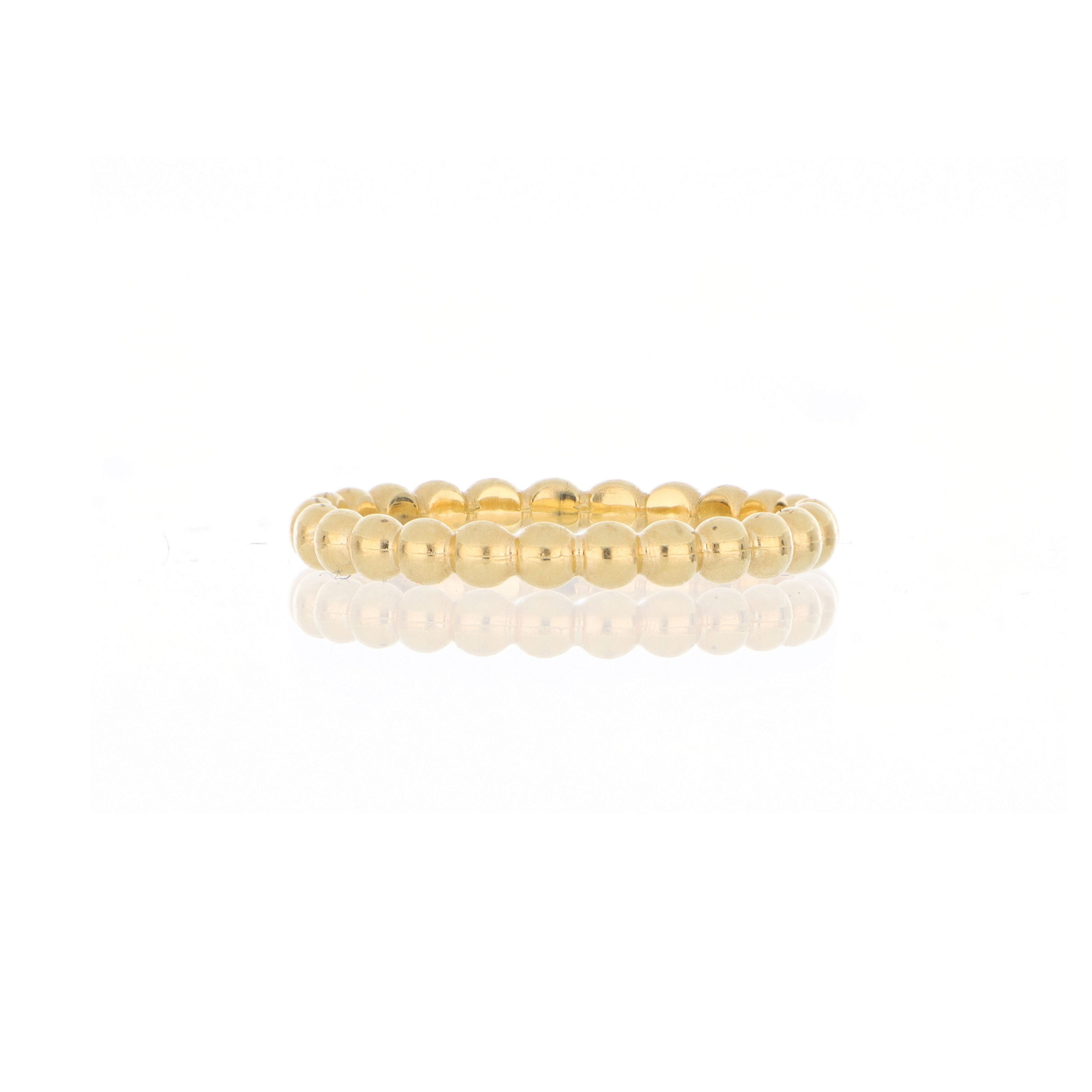 18k Yellow Gold Beaded Stackable Ring