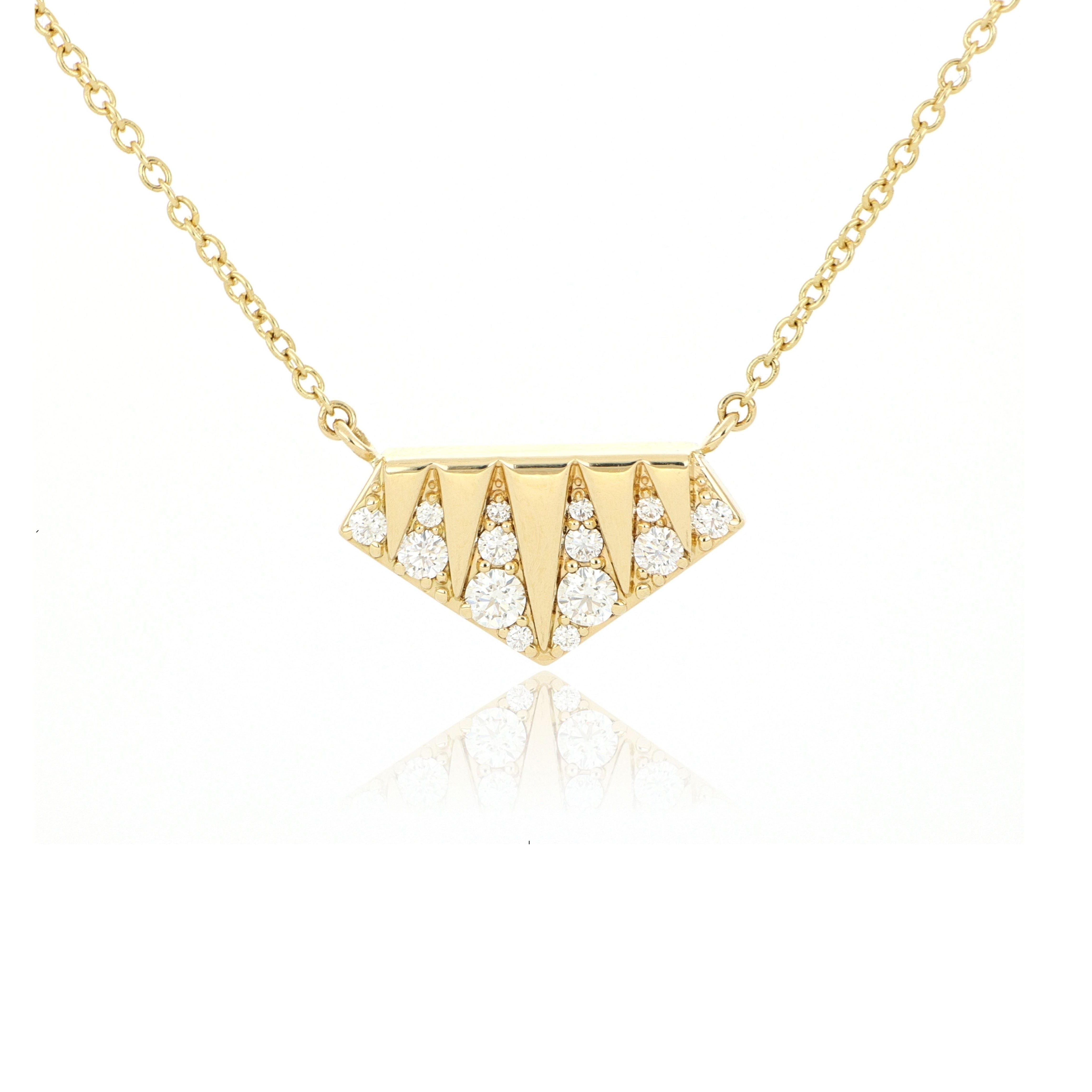 18k Yellow Gold Diamond Triplicity Necklace
